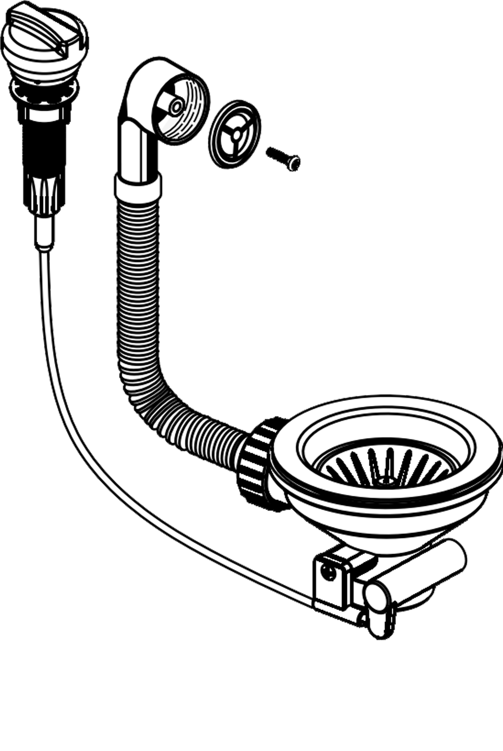 Pyramis 521014001 Drehexcenter-Ventil ∅92mm mit Überlauf im Becken