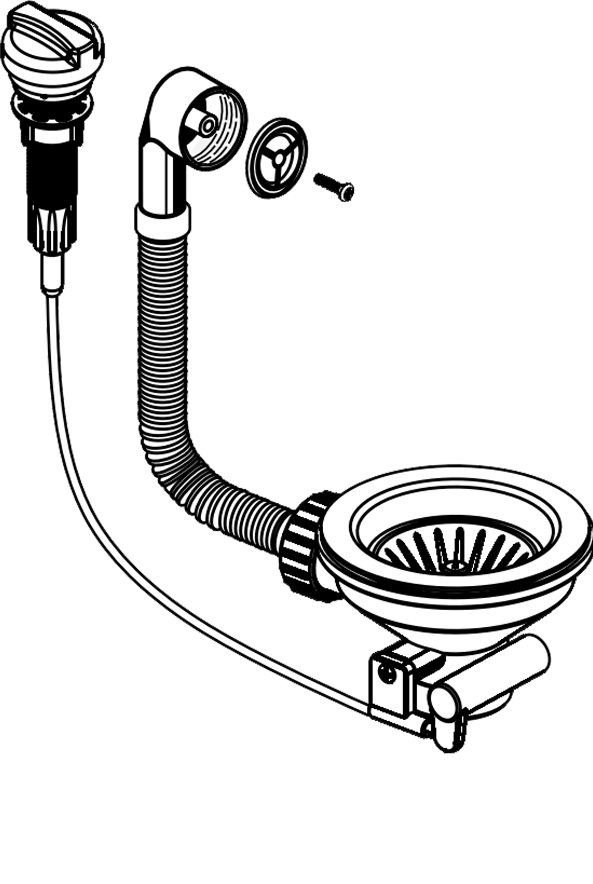 Pyramis 521014001 Drehexcenter-Ventil ∅92mm mit Überlauf im Becken