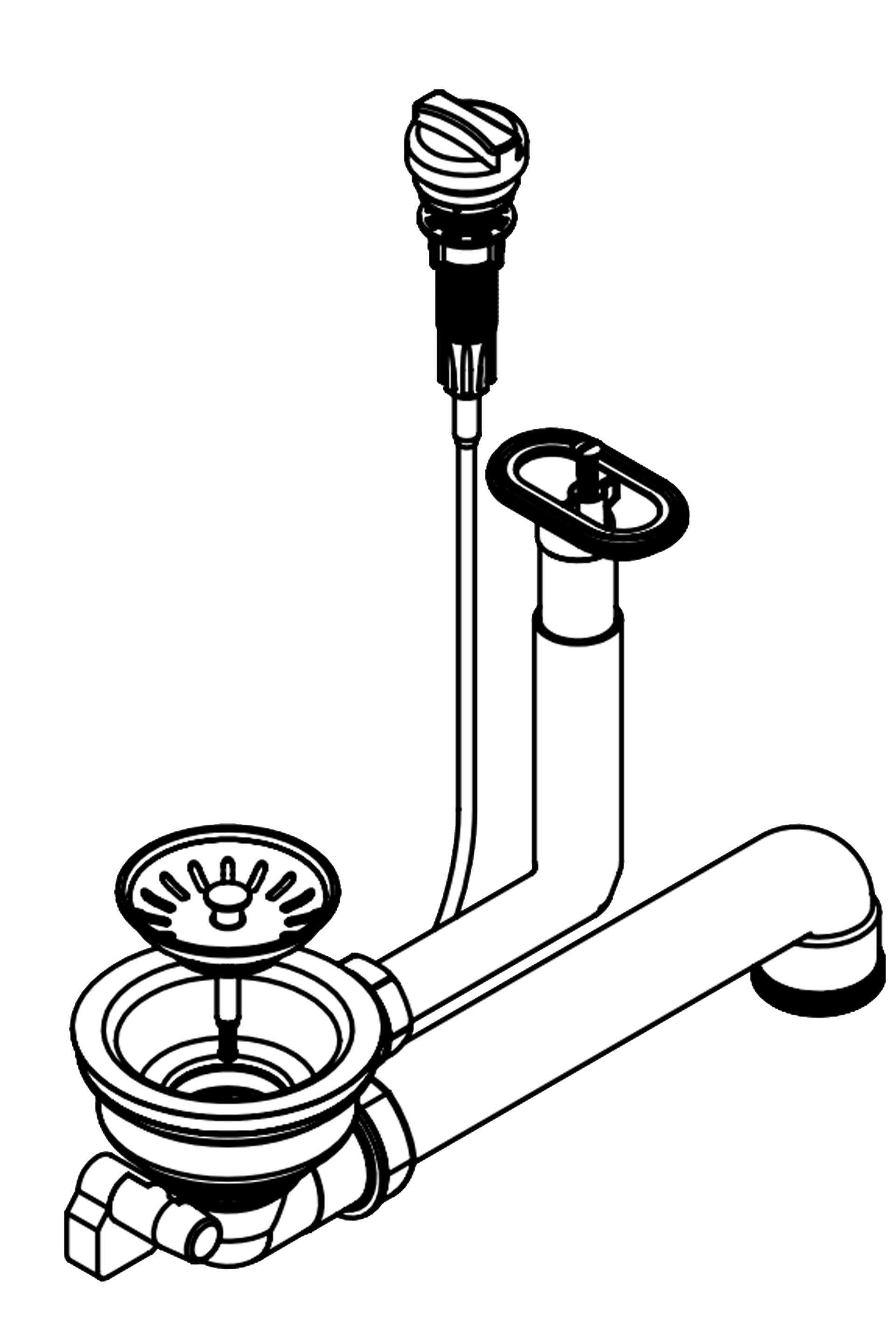 Pyramis 521014601 Drehexcenter -Ventil ∅92mm mit Überlauf in Abtropffläche