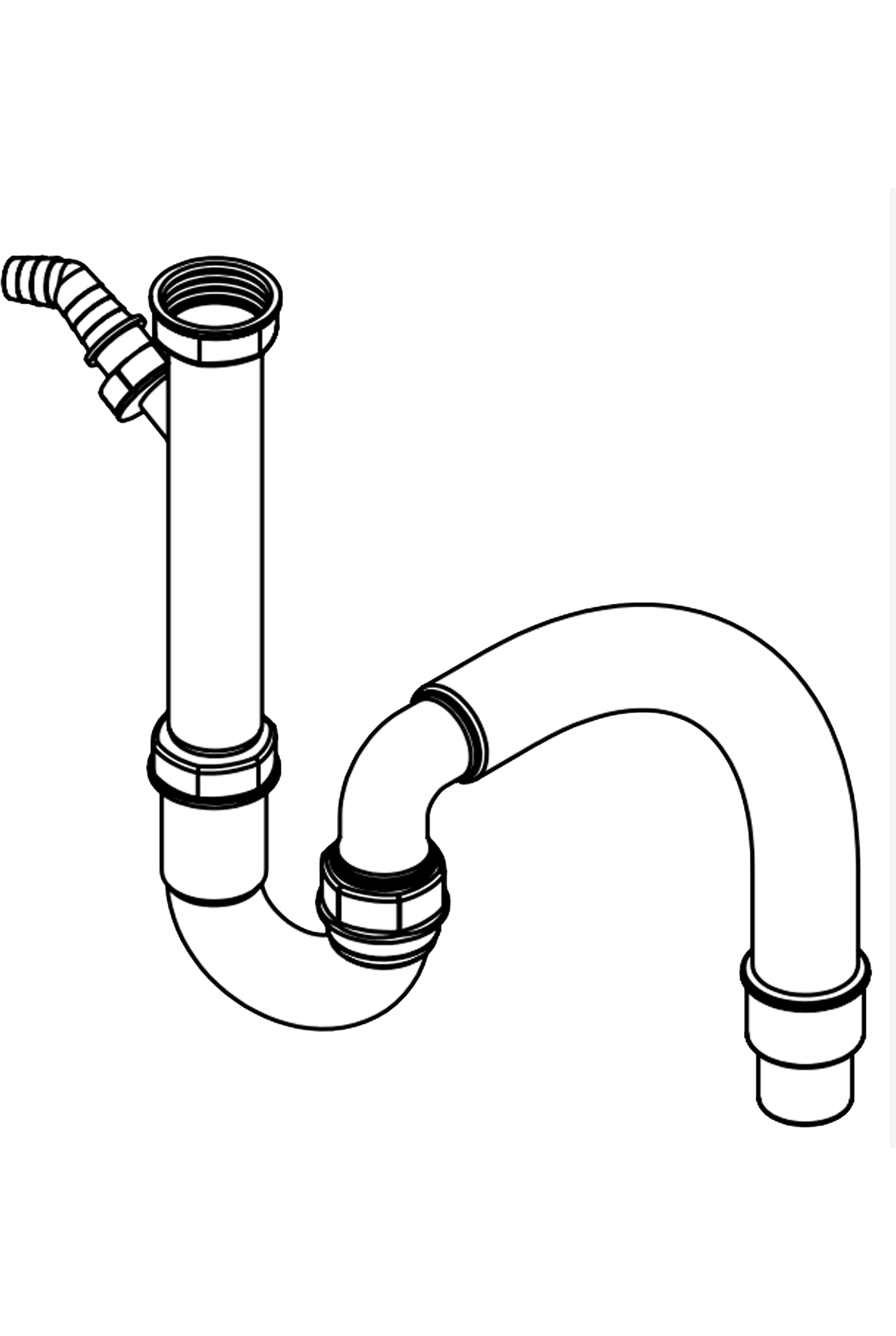 Pyramis Sifon mit flexiblem Abgang und GS-Anschluss 521014601