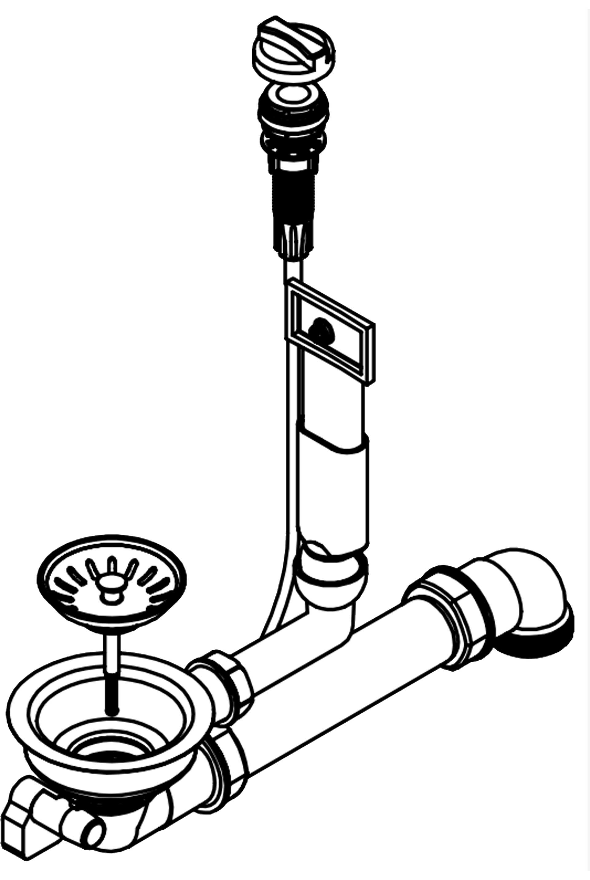 Pyramis Drehexcenter - Ventil ∅92mm mit Überlau im Becken - 521015701