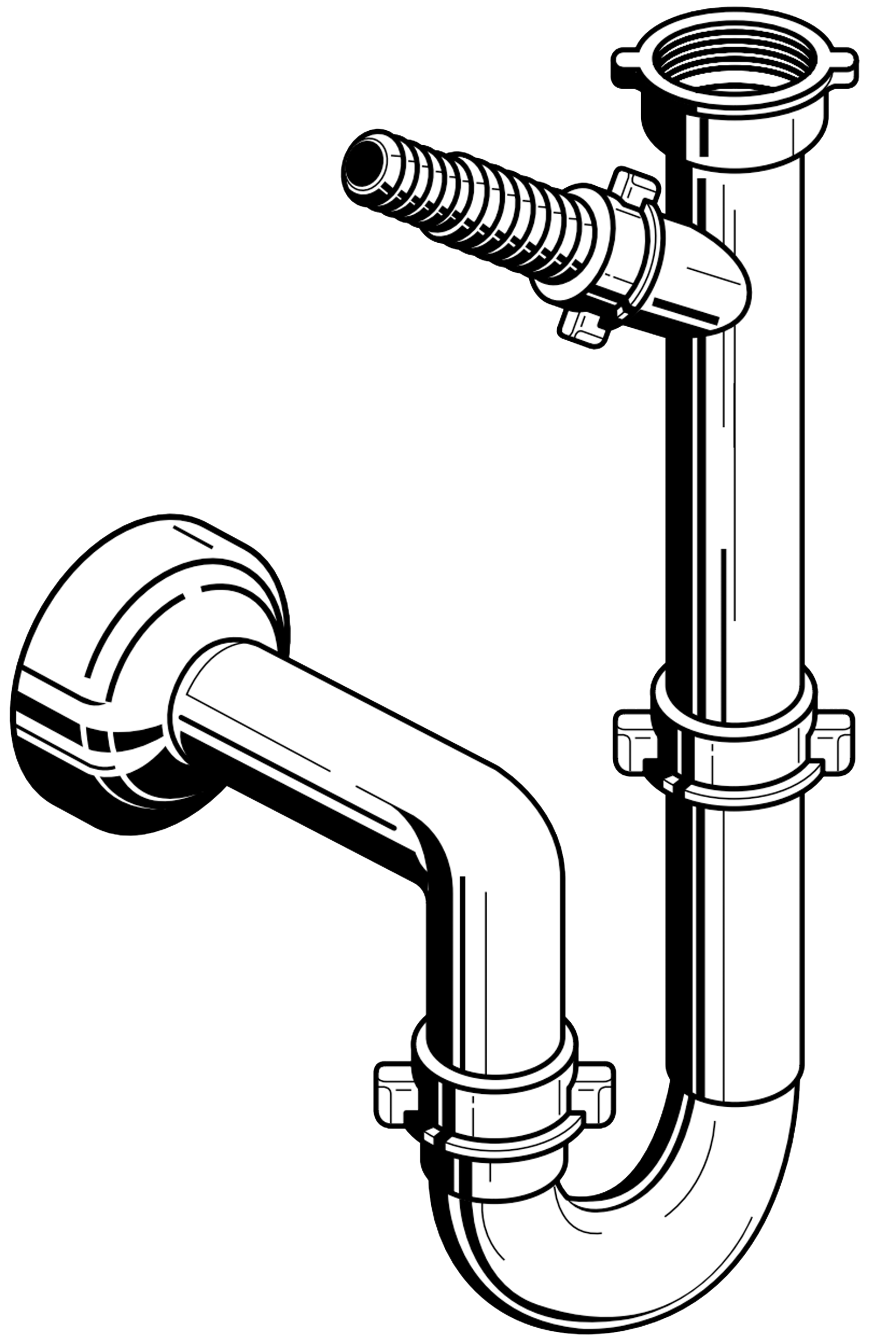 Pyramis 521055801 Sifon für Spülen mit einem Becken