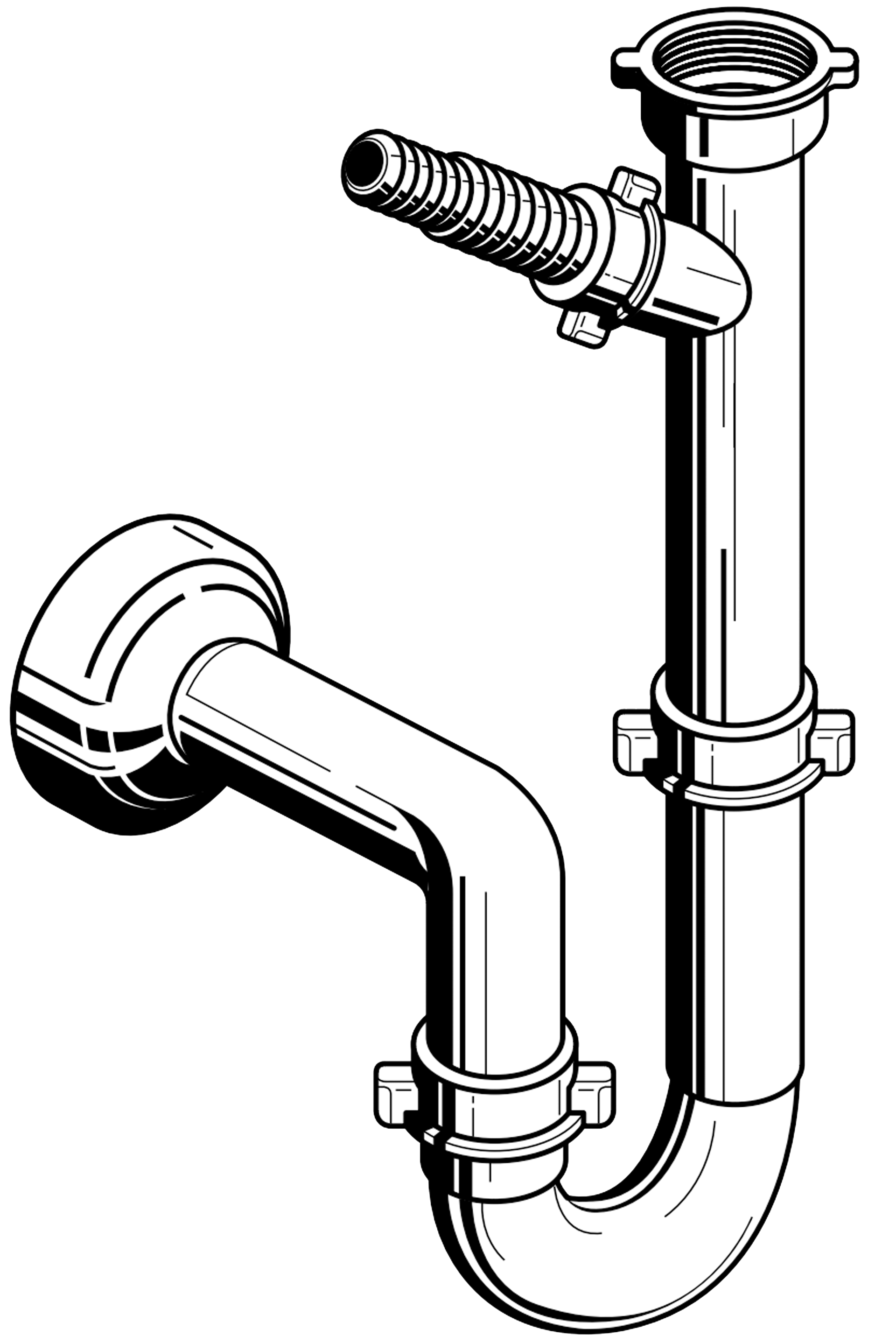 Pyramis 521055801 Sifon für Spülen mit einem Becken