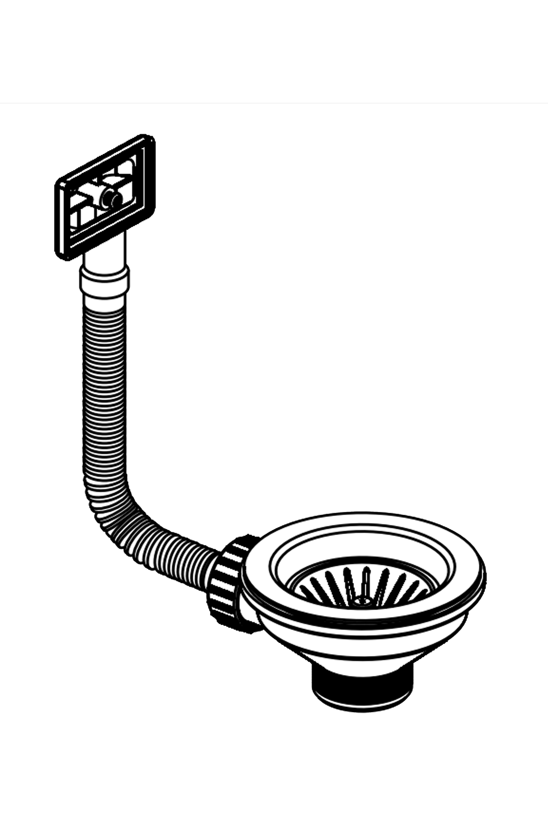 Pyramis 521097301 Siebkorbventil ∅92mm mit Überlauf im Becken