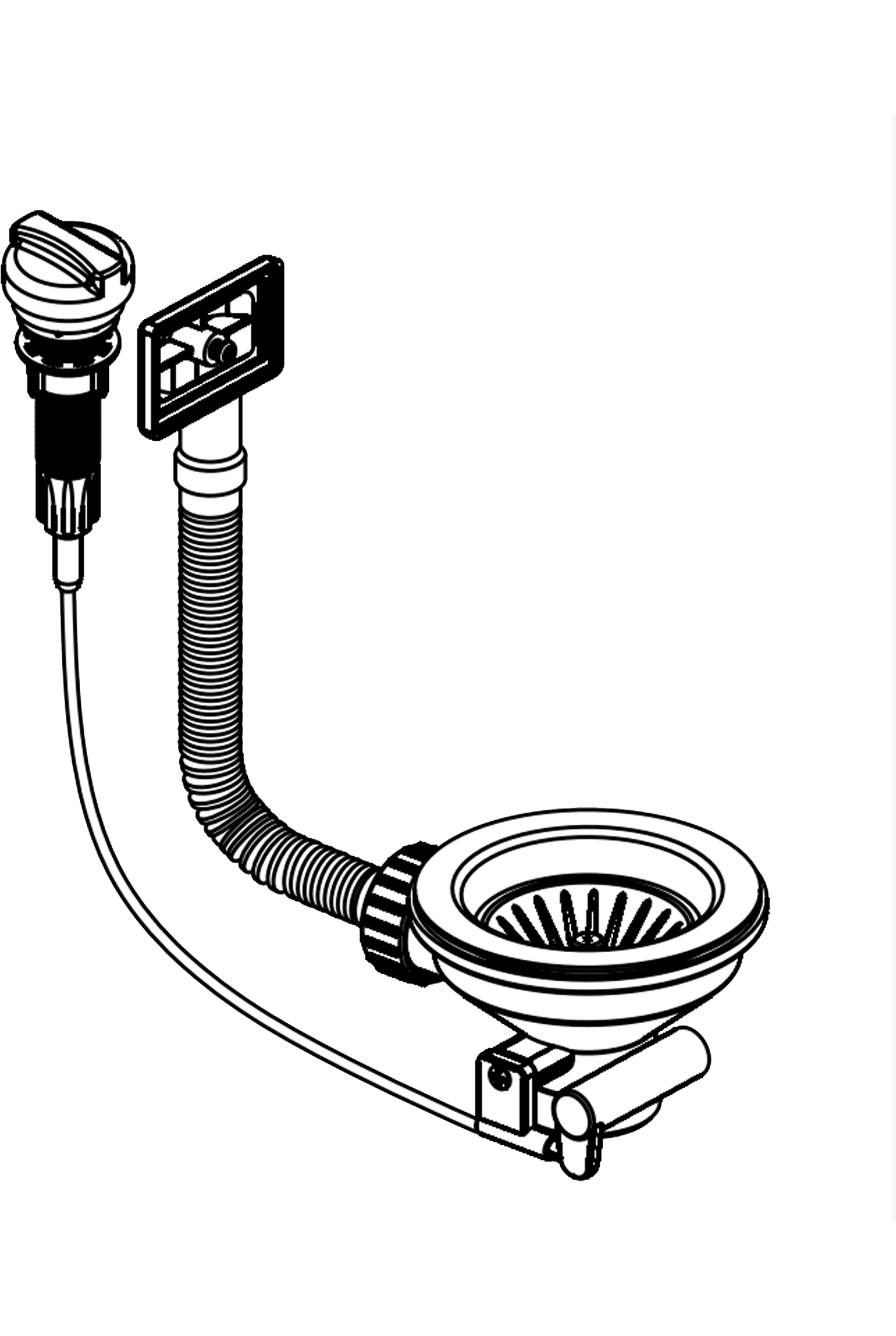 Pyramis 521097901 Drehexcenter-Siebkorbventil ∅92mm korbventil ∅92mm mit Überlauf im Becken