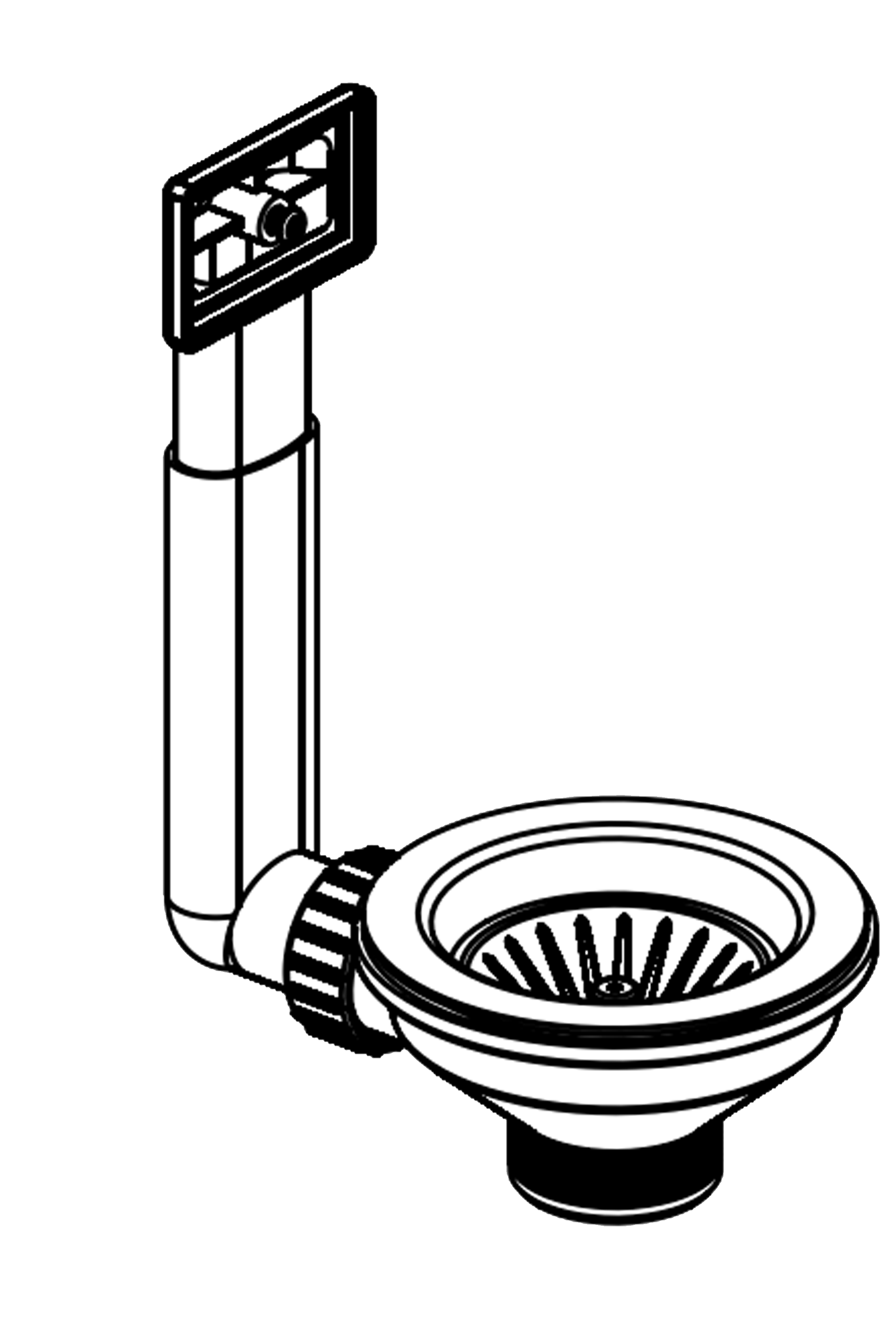 Pyramis Siebkorbventil ∅92 mm mit Überlauf im Becken 521101701