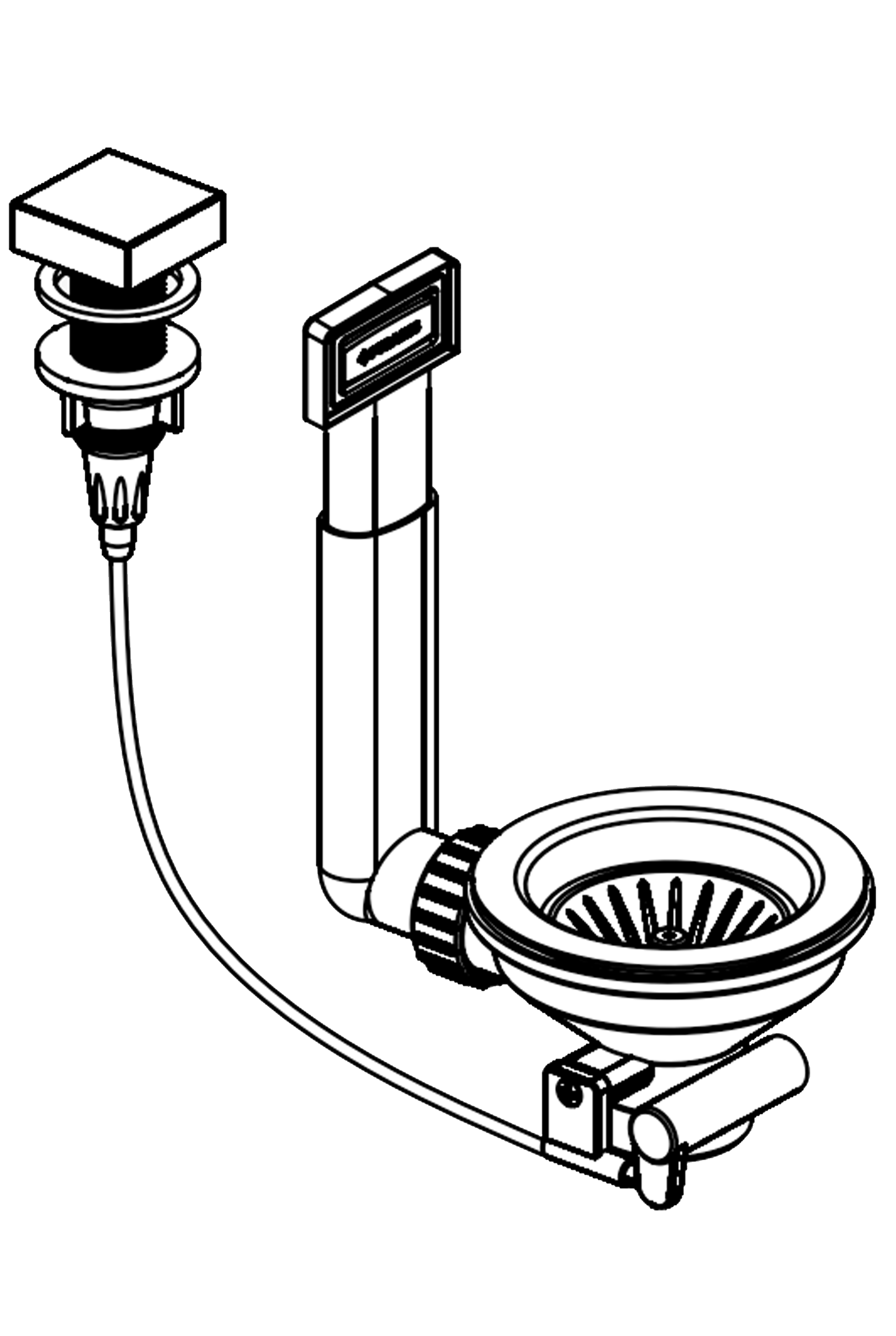Pyramis Drehexcenter-Ventil ∅92mm mit Überlauf im Becken - 521102401
