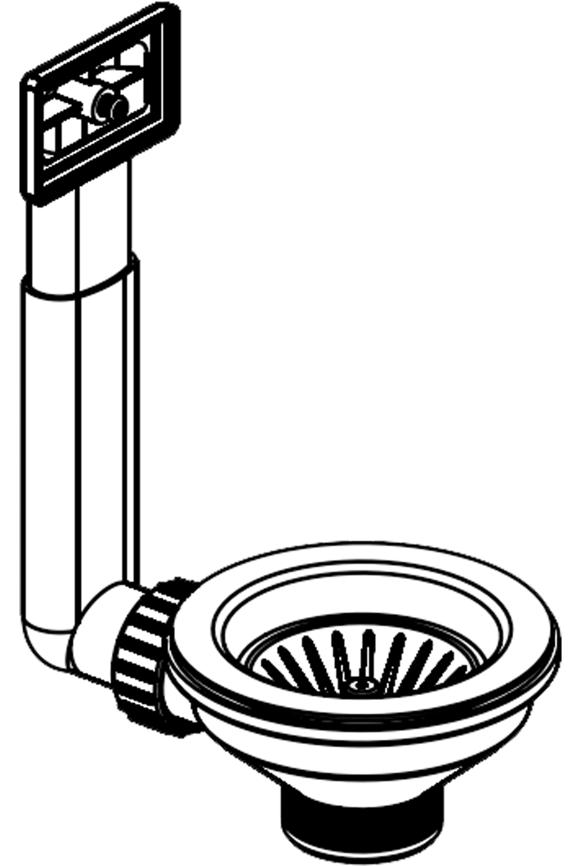 Siebkorbventil ∅92mm mit Überlauf im Becken - 521102601