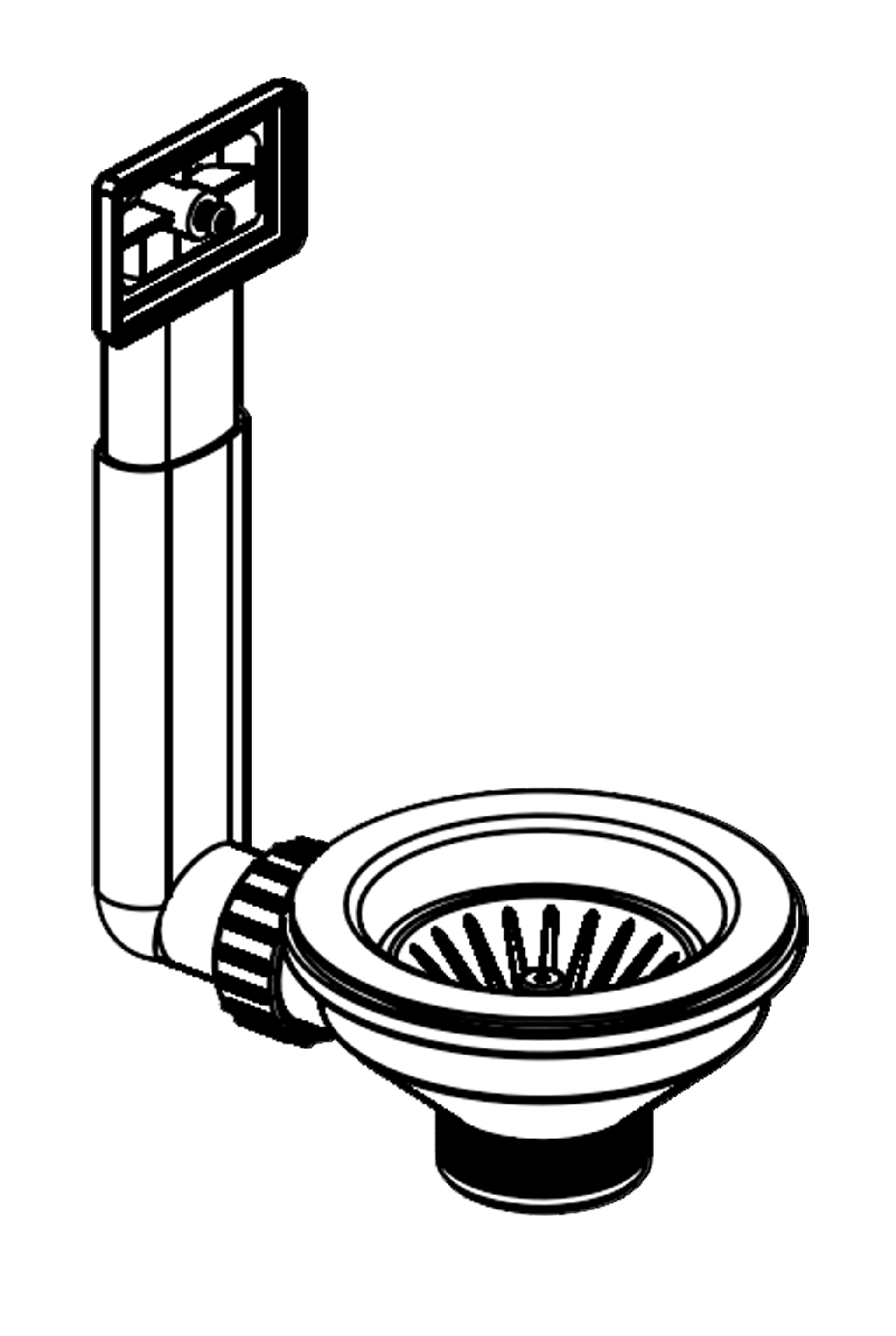 Pyramis Gun Metal Siebkorbventil ∅92mm mit Überlauf im Becken - 521107501