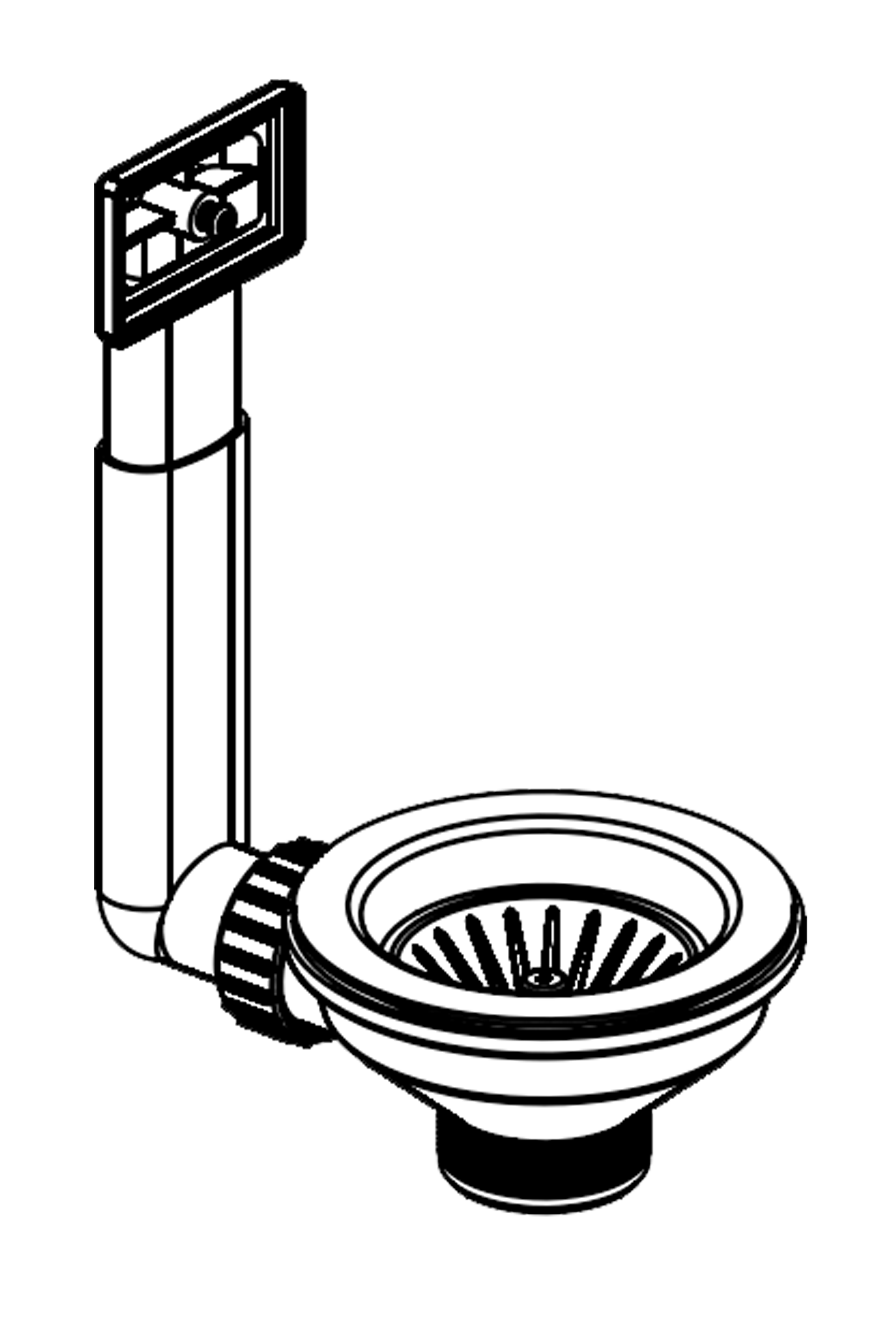Pyramis Copper Siebkorbventil ∅ 9,2 cm mit Überlauf im Becken - 521107601
