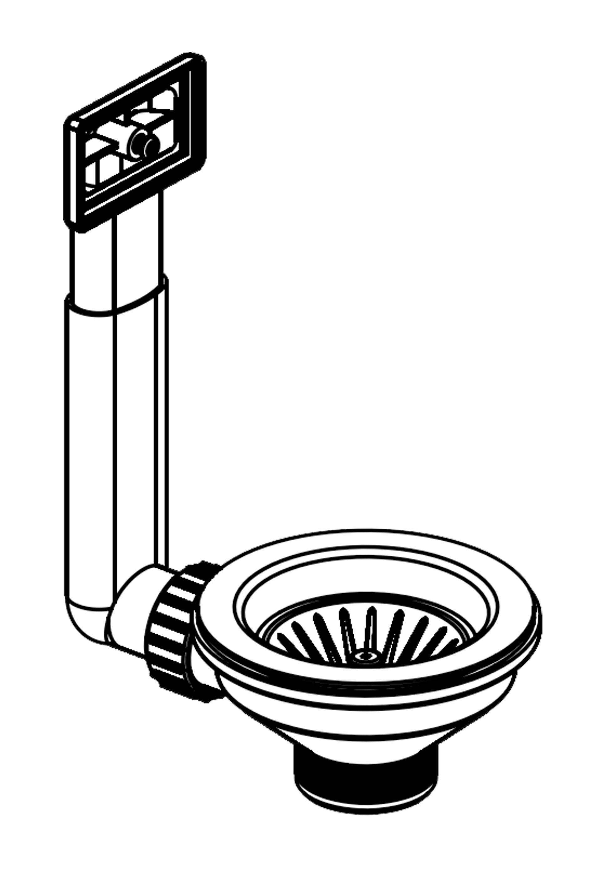 Pyramis Gold Siebkorbventil ∅ 9,2 cm mit Überlauf im Becken - 521107701
