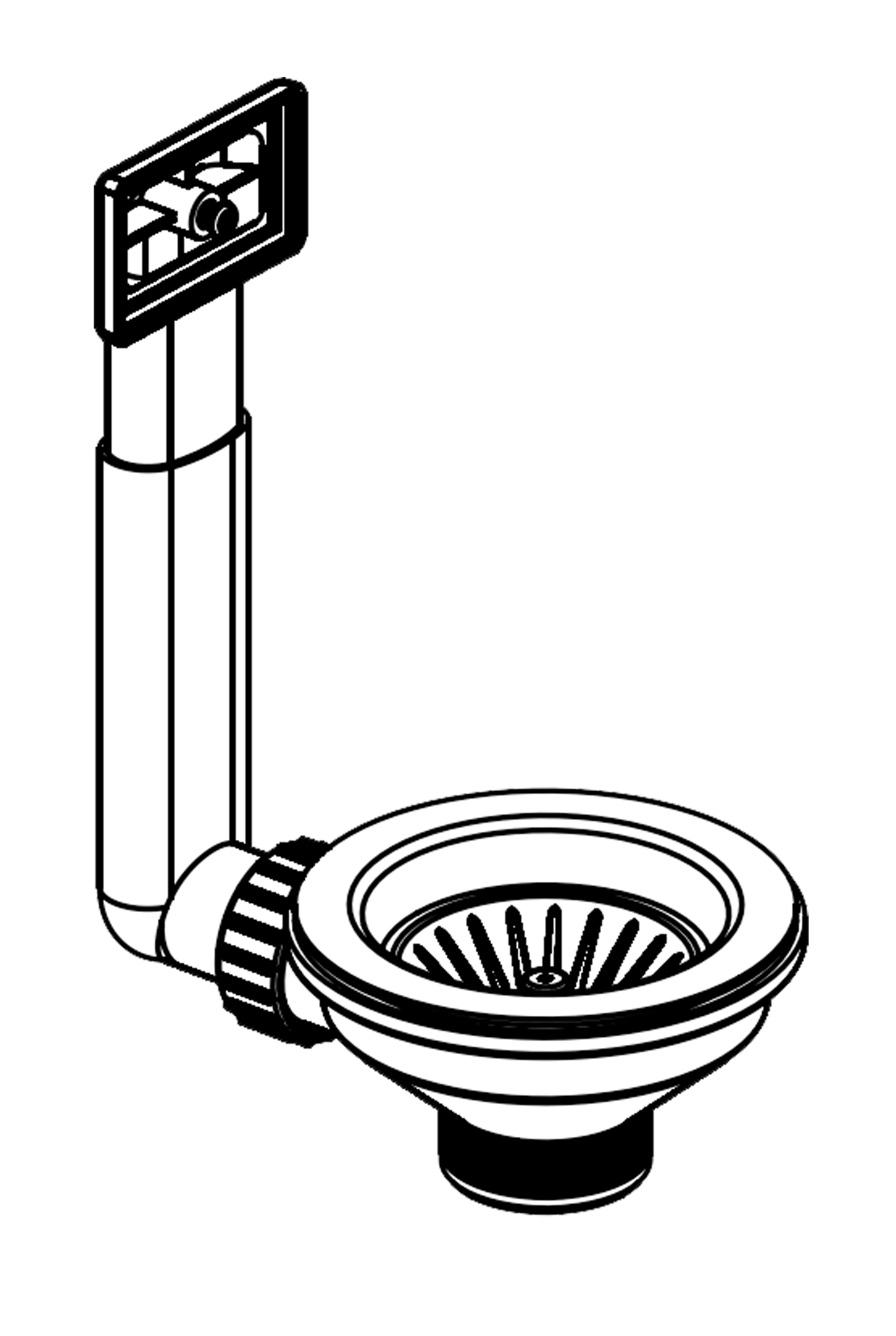 Pyramis Gold Siebkorbventil ∅ 9,2 cm mit Überlauf im Becken - 521107701