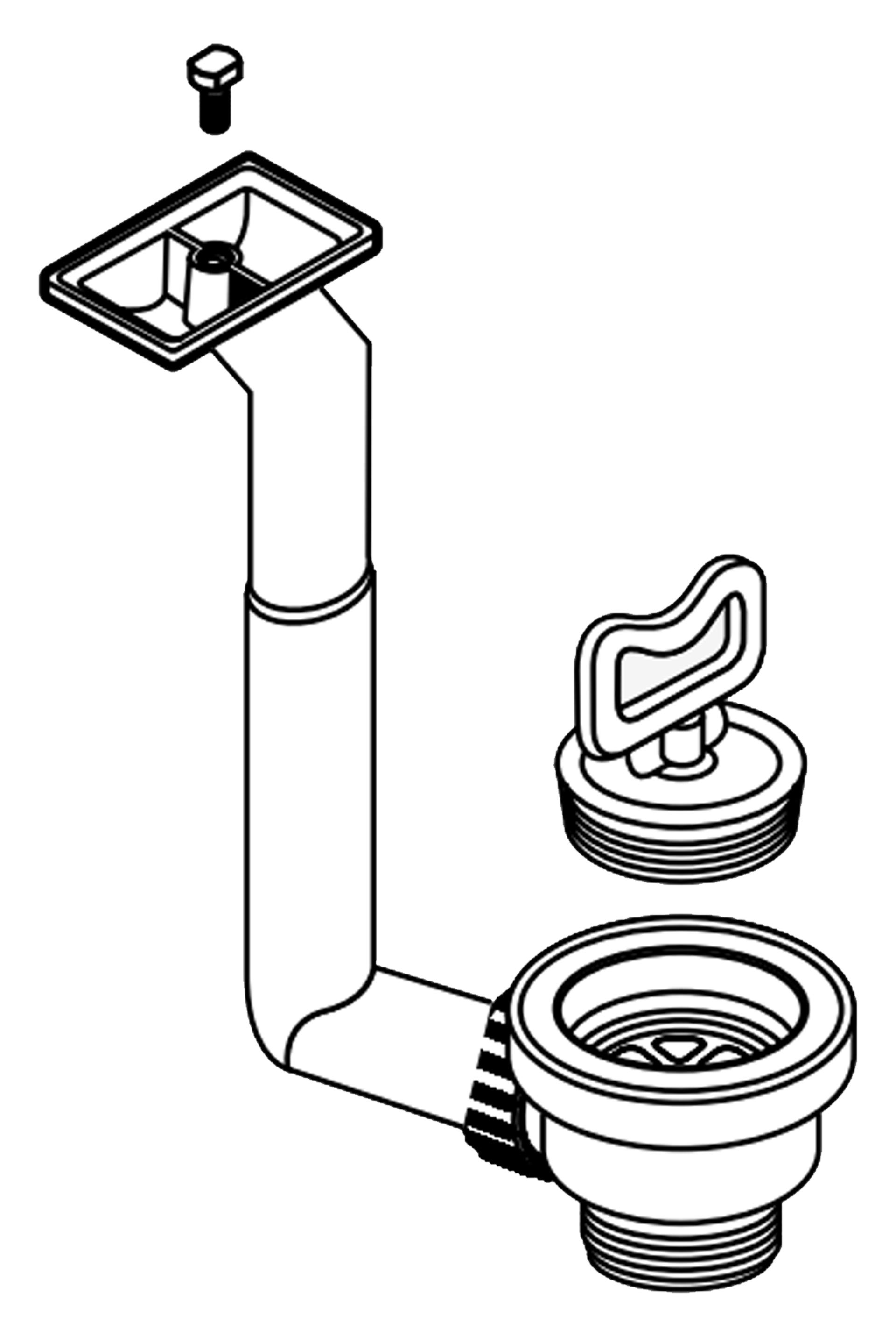 Pyramis 521110701 Stopfenventil ∅60mm mit Überlauf in Abtropffläche