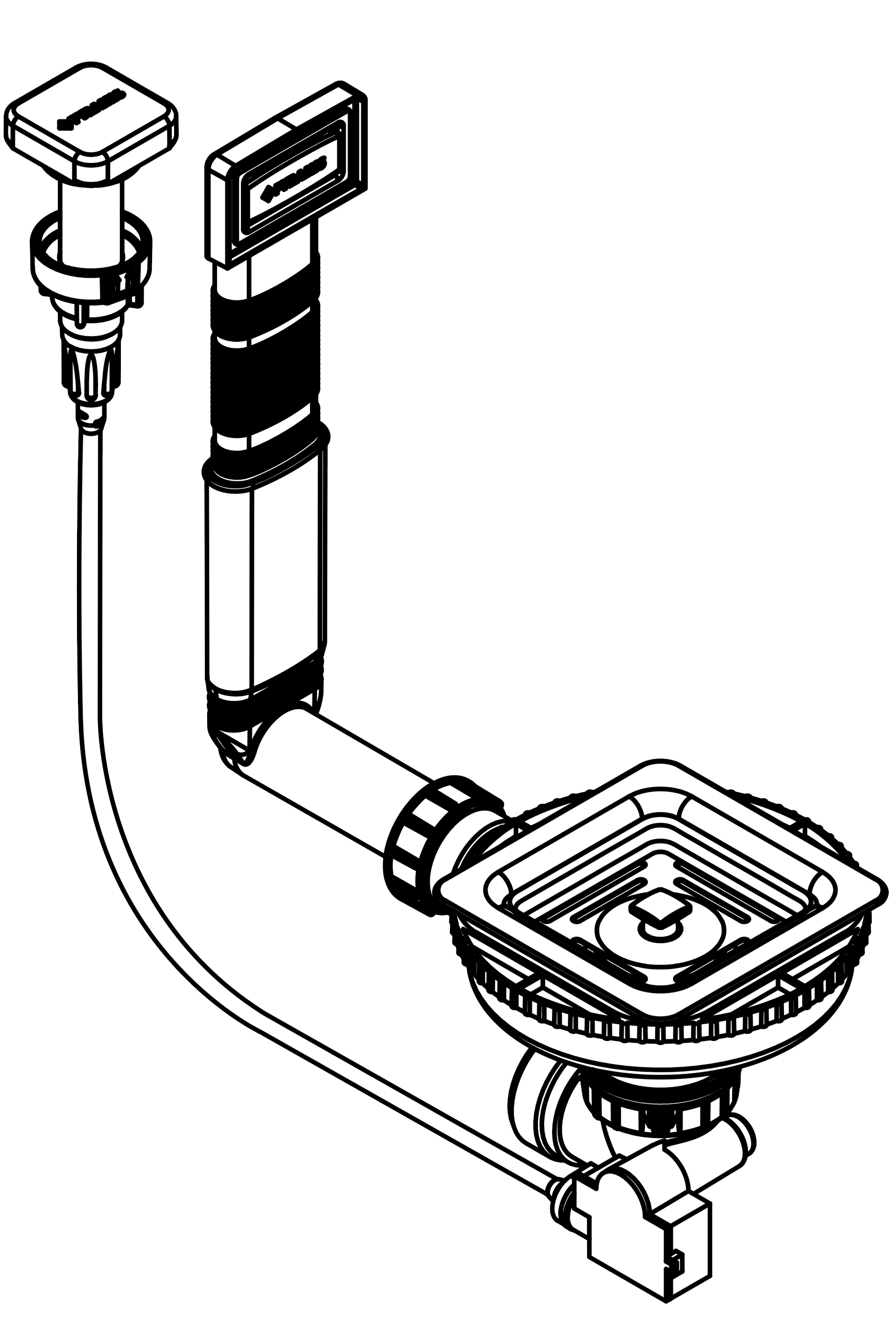 Drehexcenter-Ventil∅ 92 mm mit Überlauf im Becken - 521102401