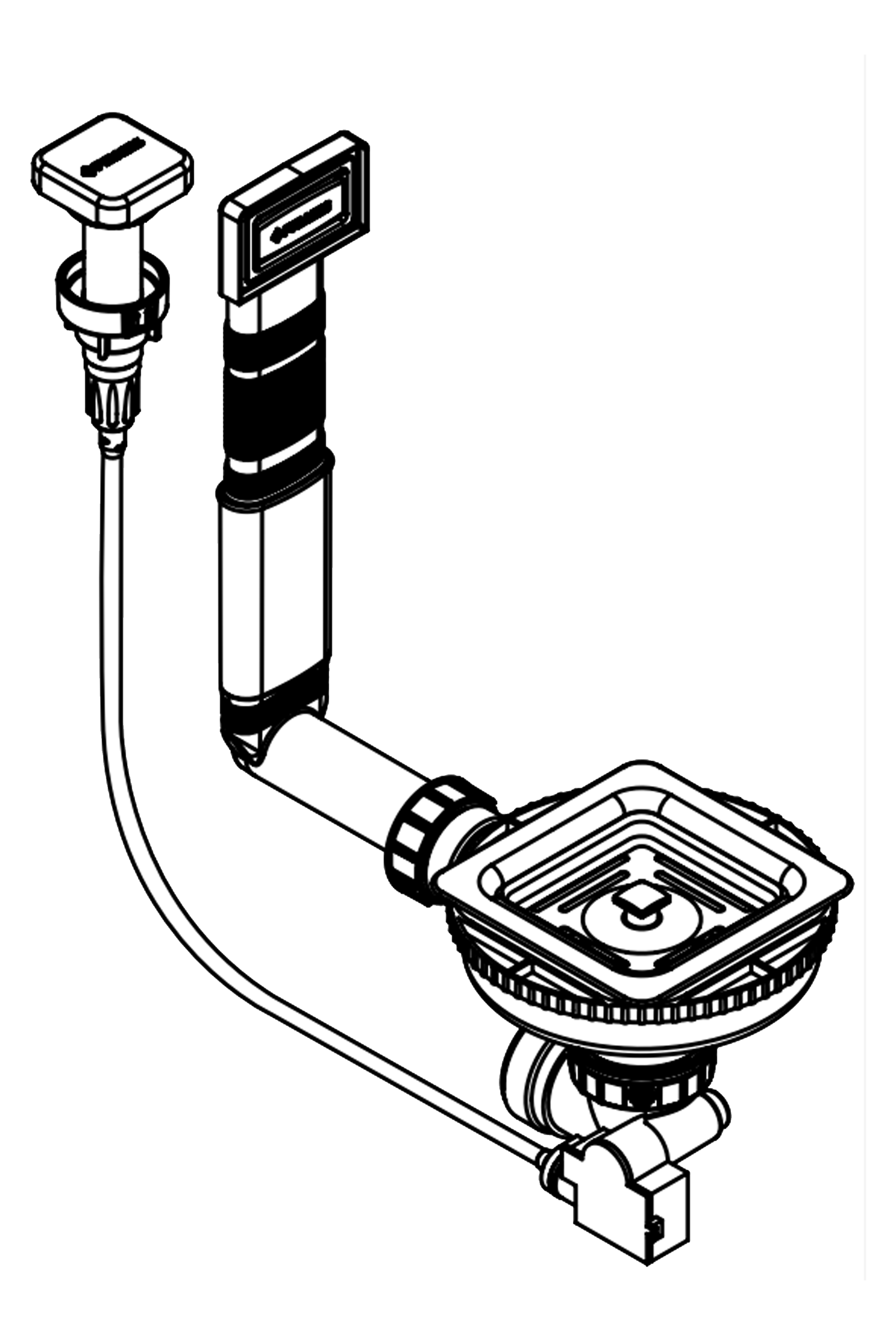 Pyramis Drehexcenter-Ventil quadr. mit verdecktem Überlauf - 521205402