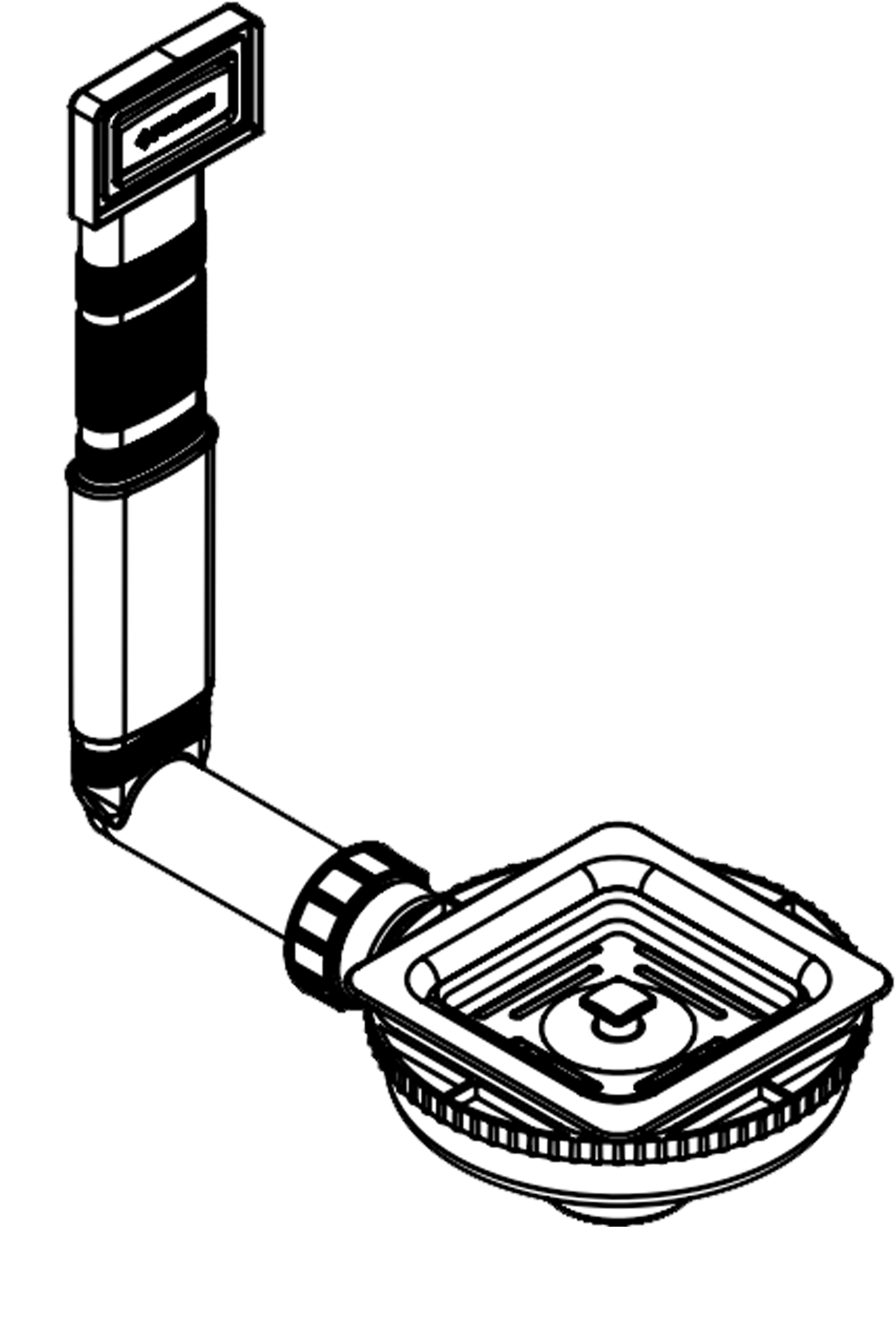Pyramis Siebkorb-Ventil quadr. mit verdecktem Überlauf - 521205501