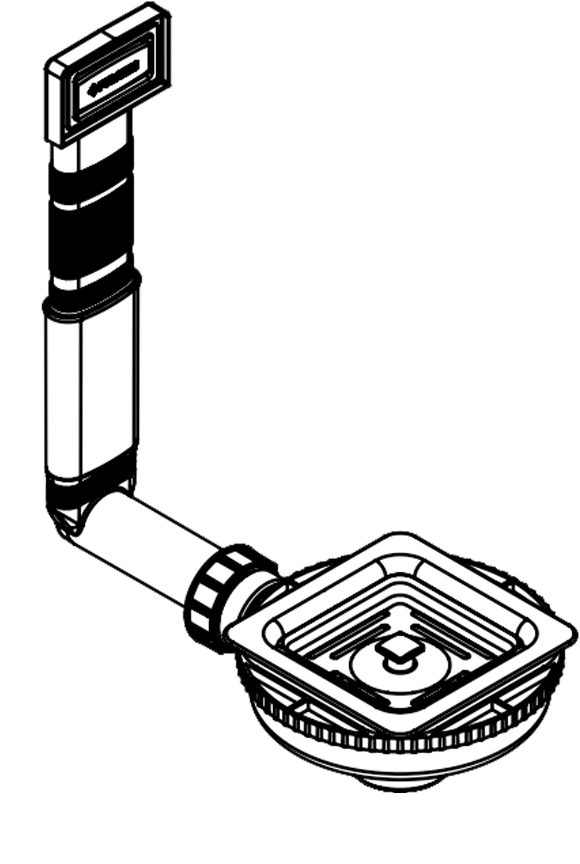 Pyramis Siebkorb-Ventil quadr. mit verdecktem Überlauf - 521205501