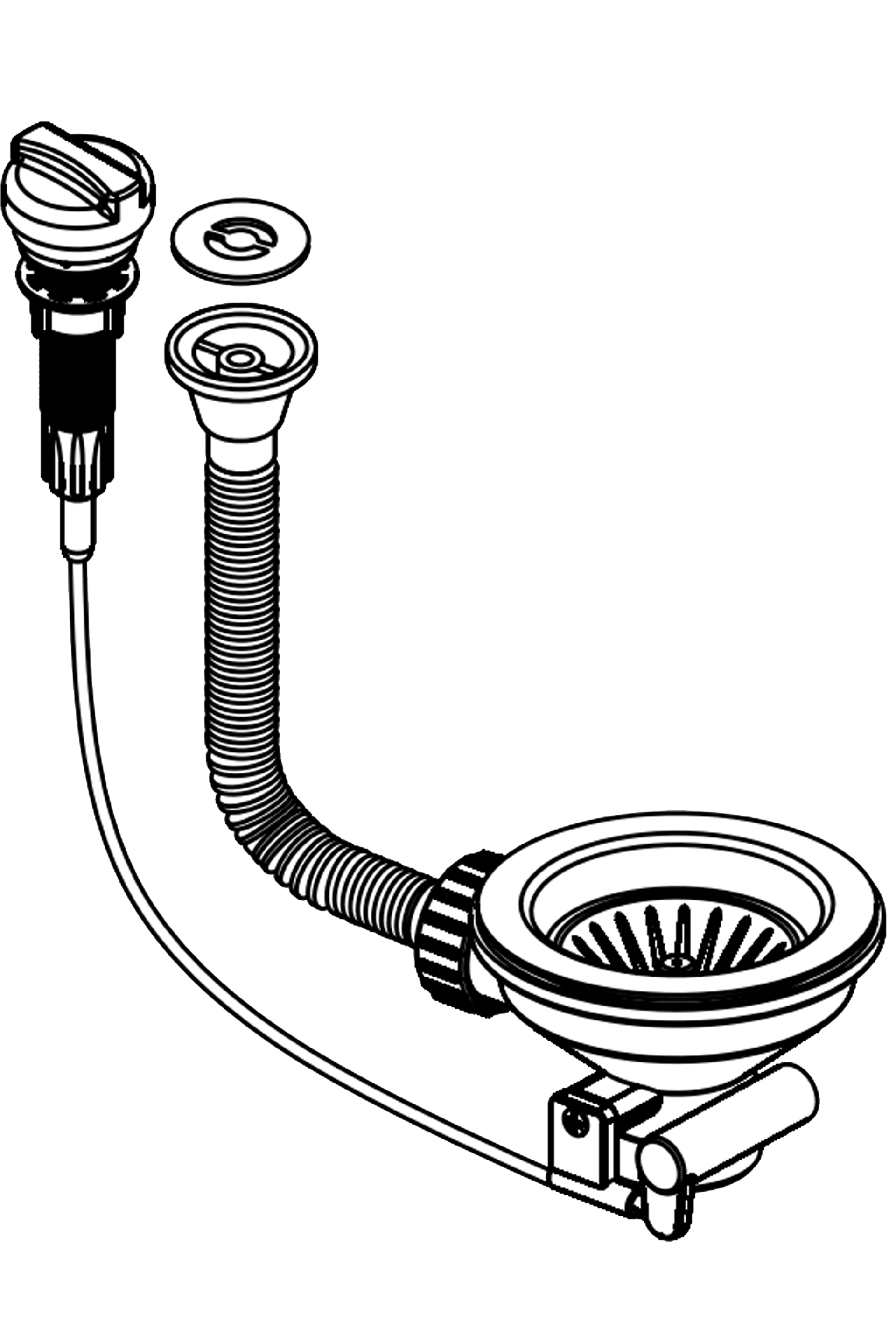 Pyramis 521206601 Drehexcenter-Ventil ∅92mm mit Überlauf in der Abtropffläche