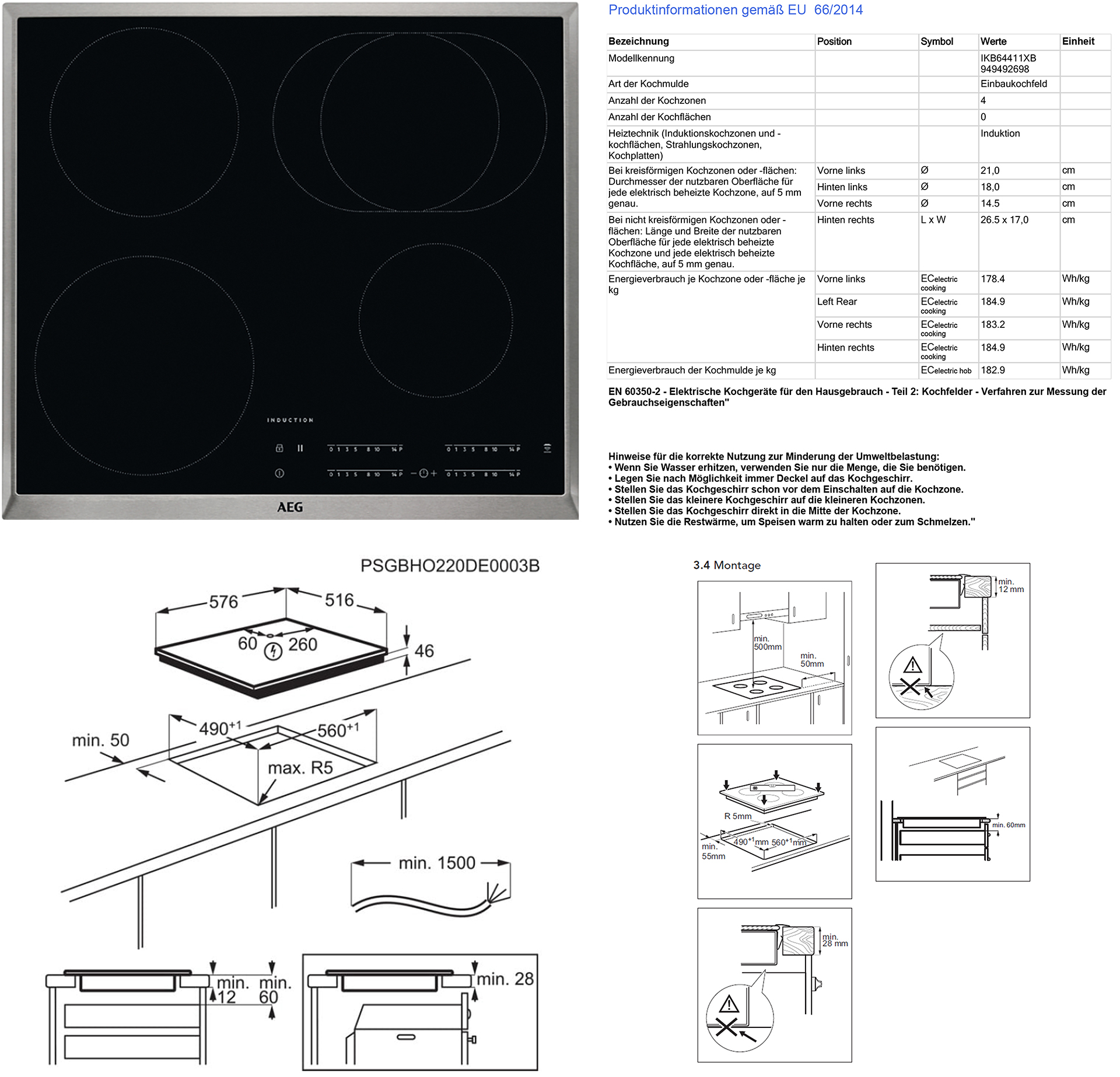 AEG Glaskeramik-Induktionskochfeld