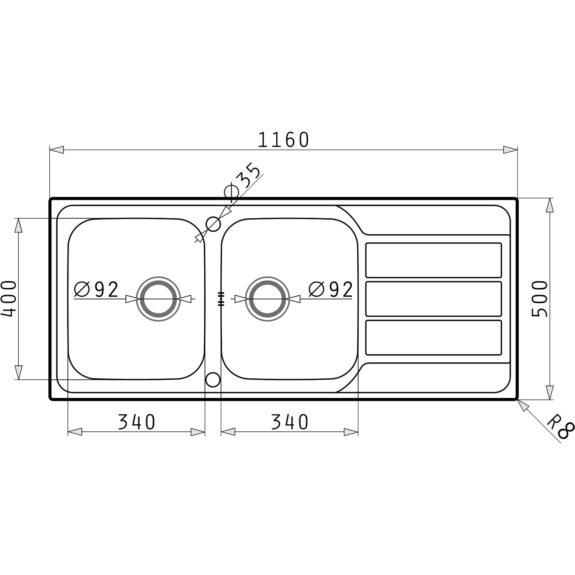 Pyramis ATHENA EXTRA (116×50) 1B 1D Skizze Maße