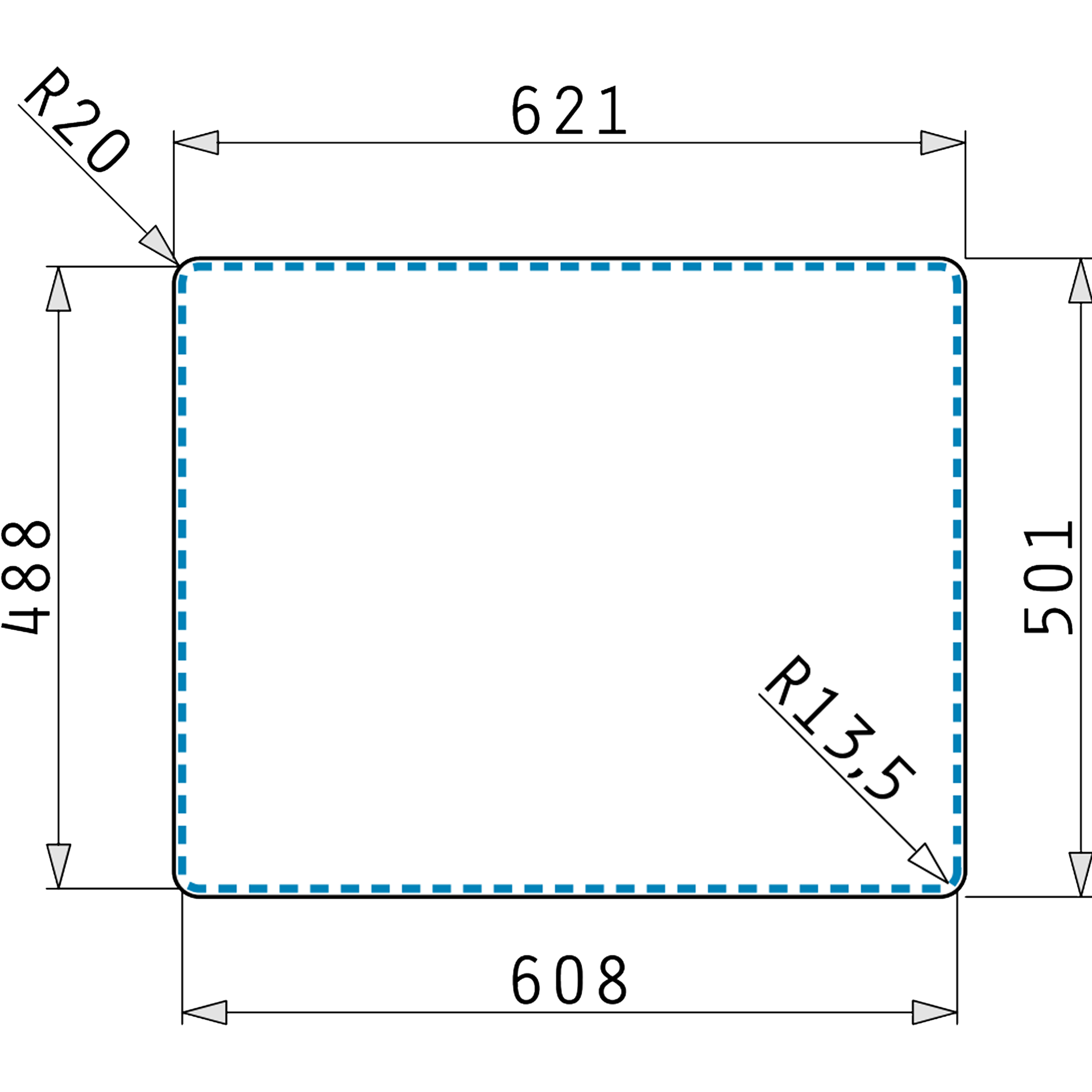Pyramis ATHENA EXTRA (62×50) 1B 1D FB Skizze Flächenbündig
