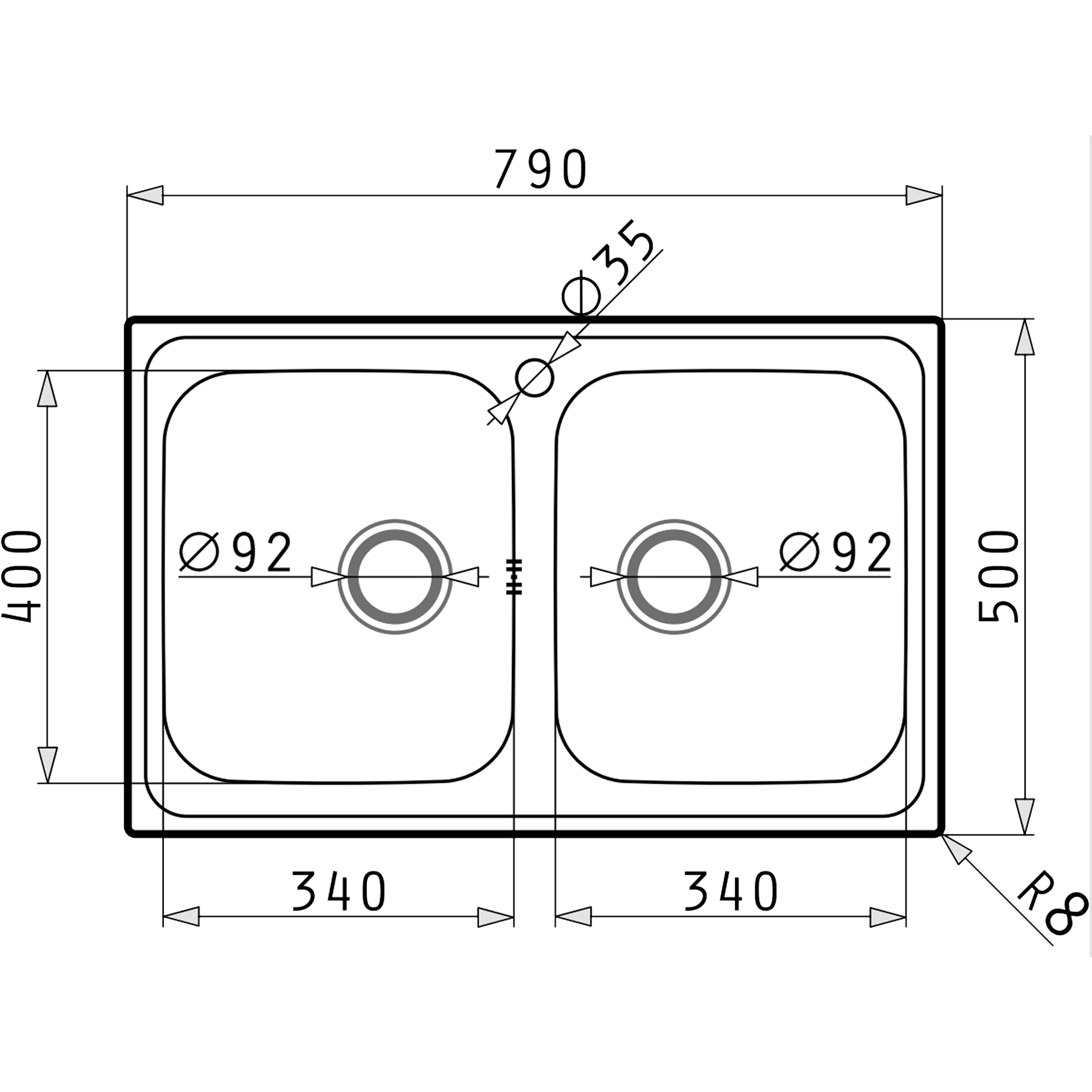 Pyramis ATHENA EXTRA (79×50) 2B 1D Einbau Skizze Maße