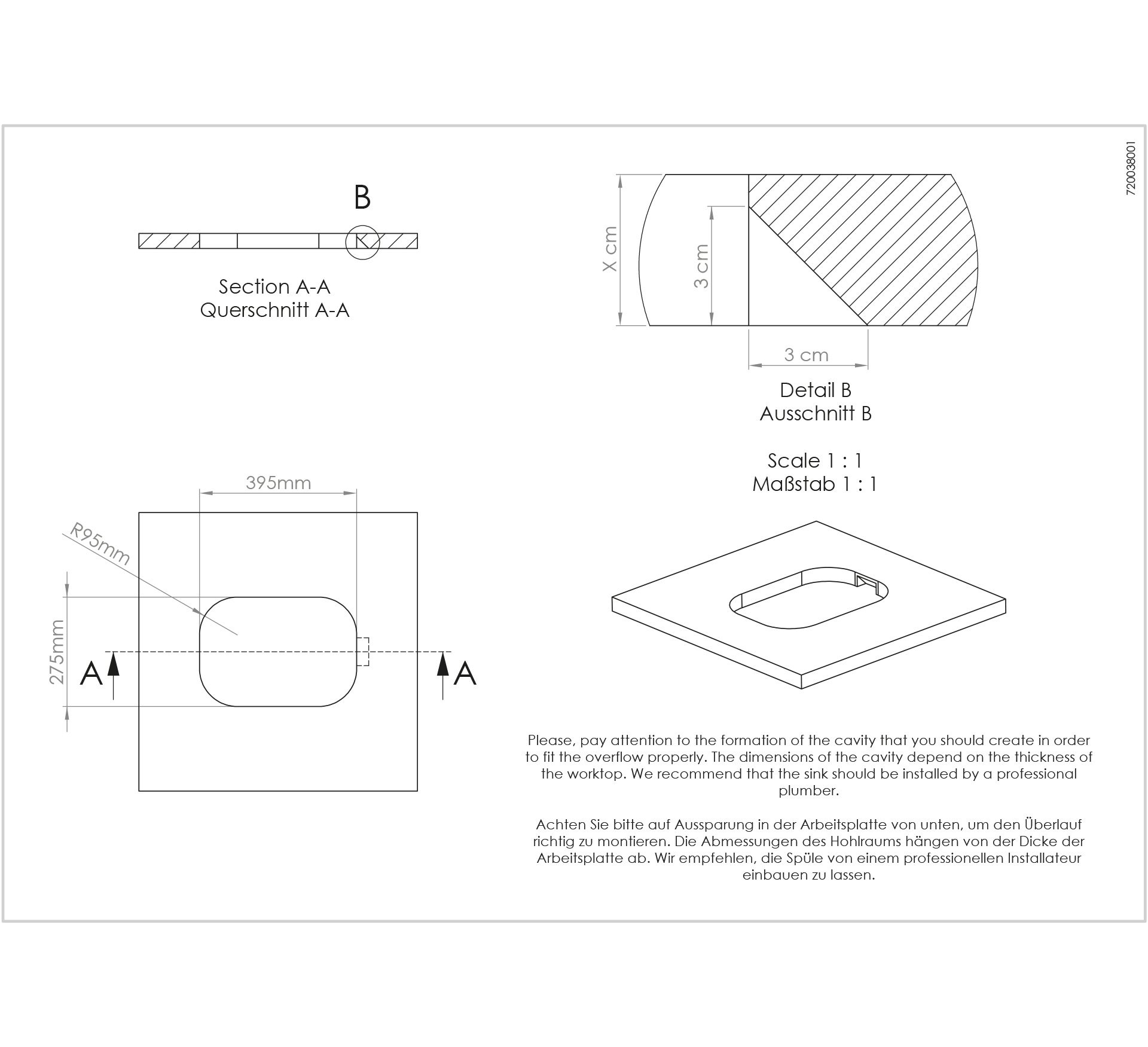 Pyramis Spüle E29 (29,5×41,5) Montageanleitung