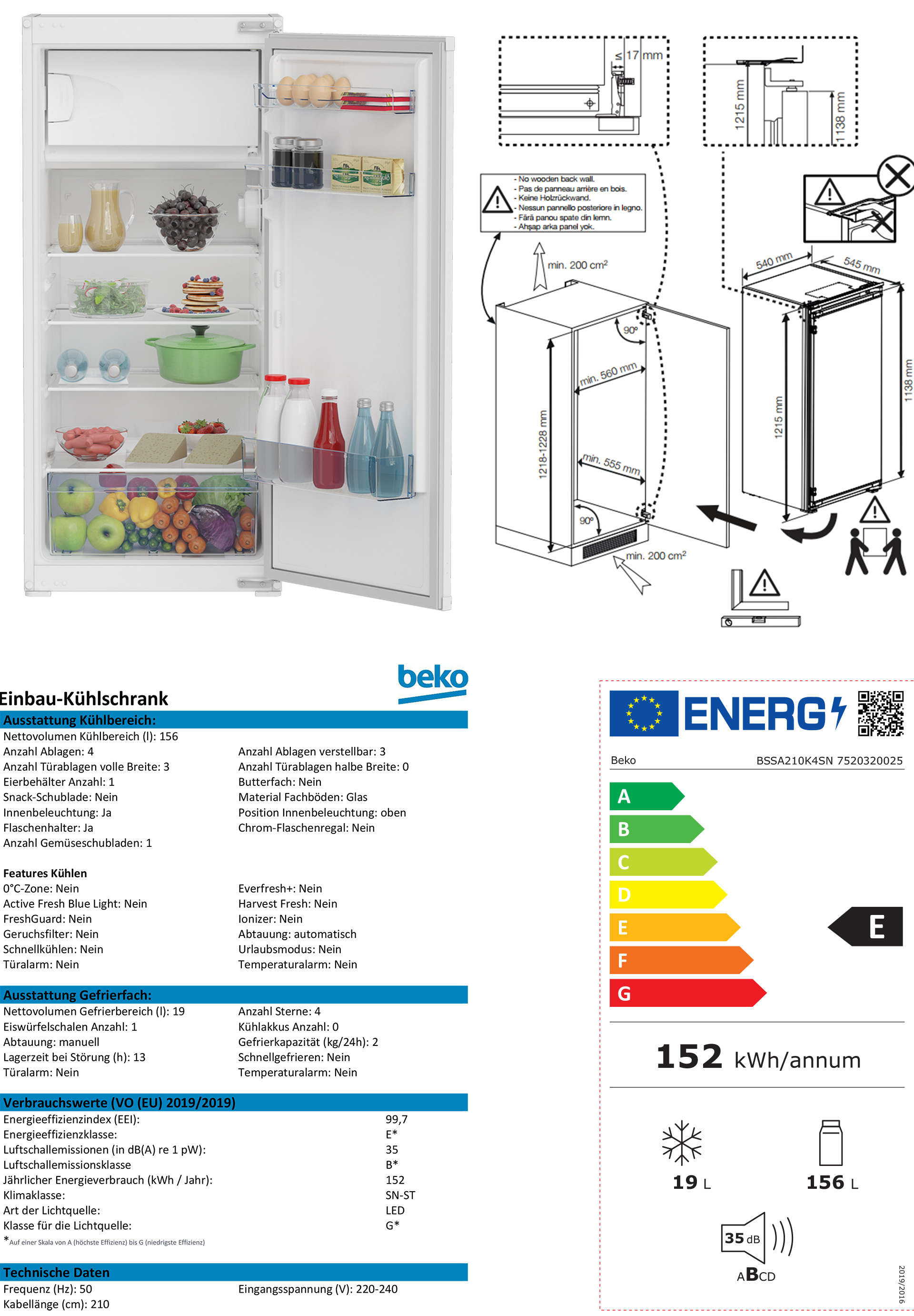 Beko Kühl-/Gefrierkombination