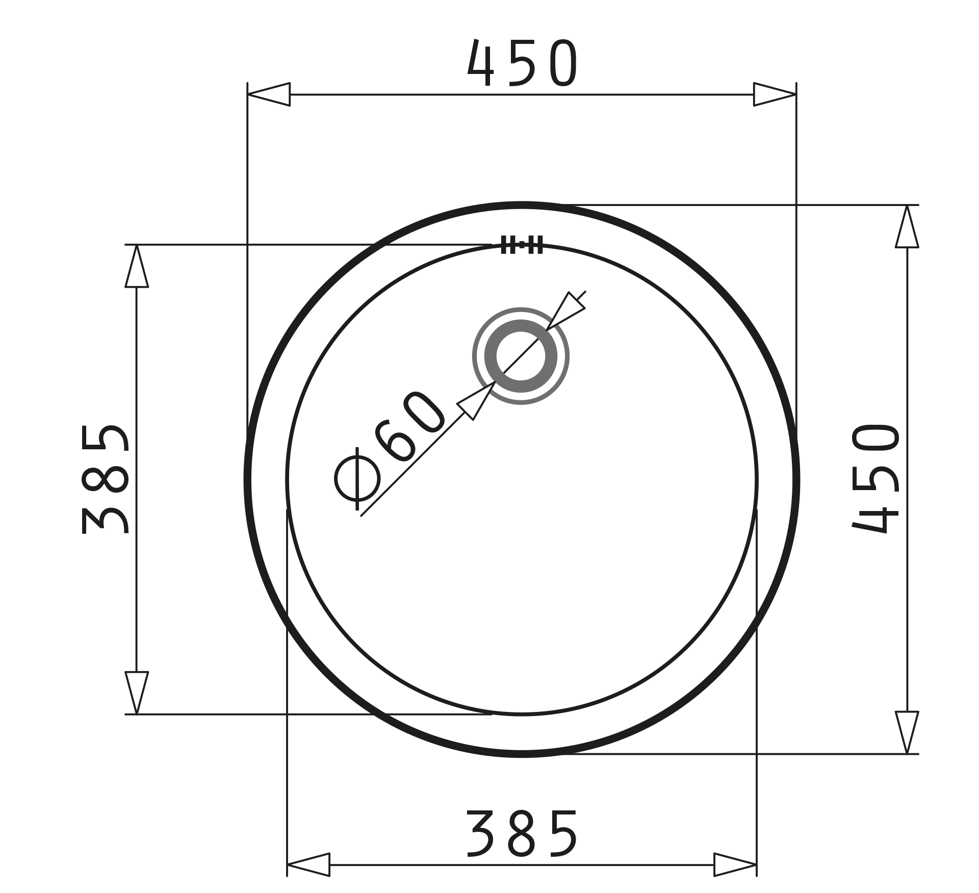 Pyramis CR (∅45) Skizze Maße