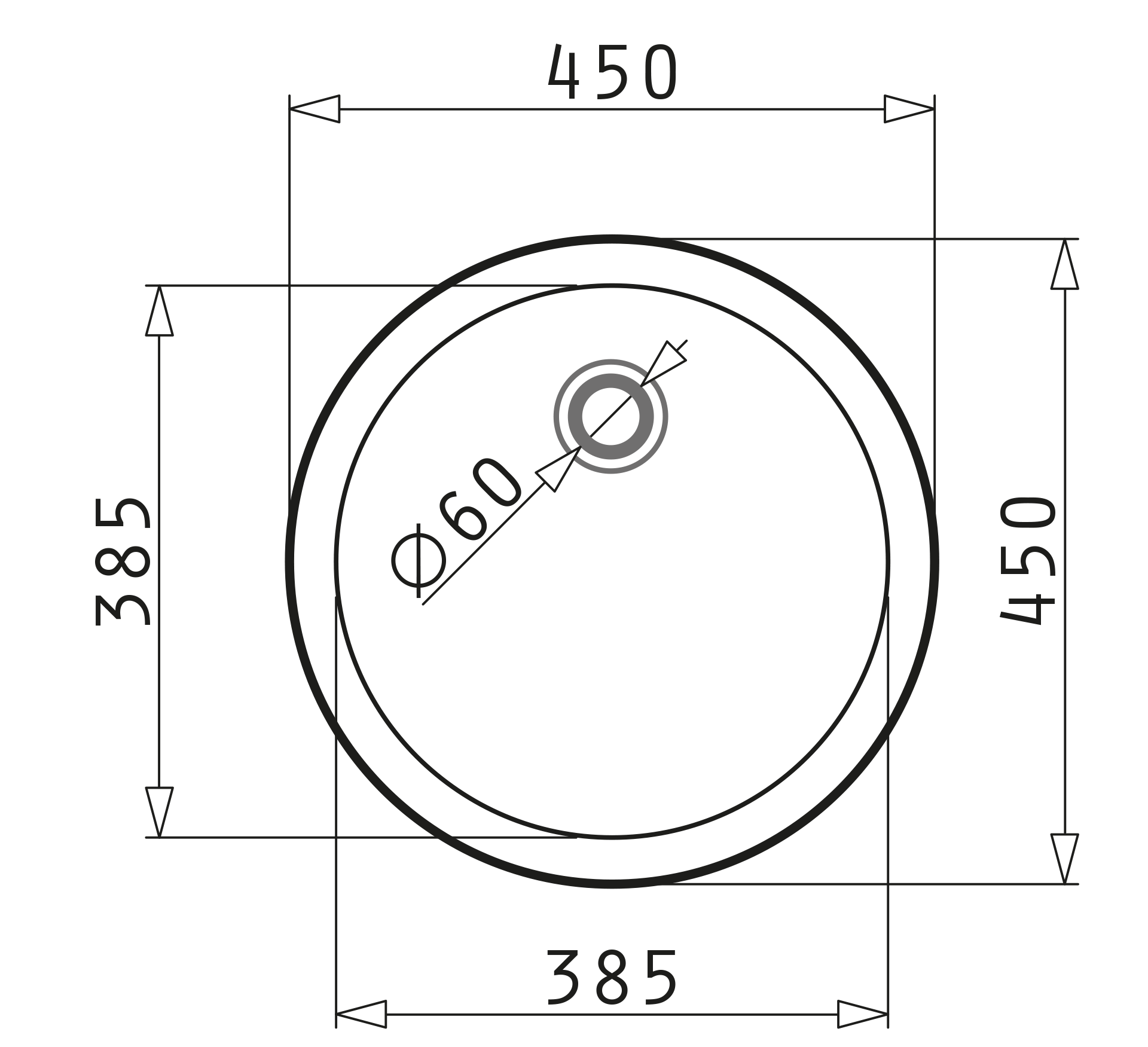 Pyramis CT (∅45) Skizze Maße