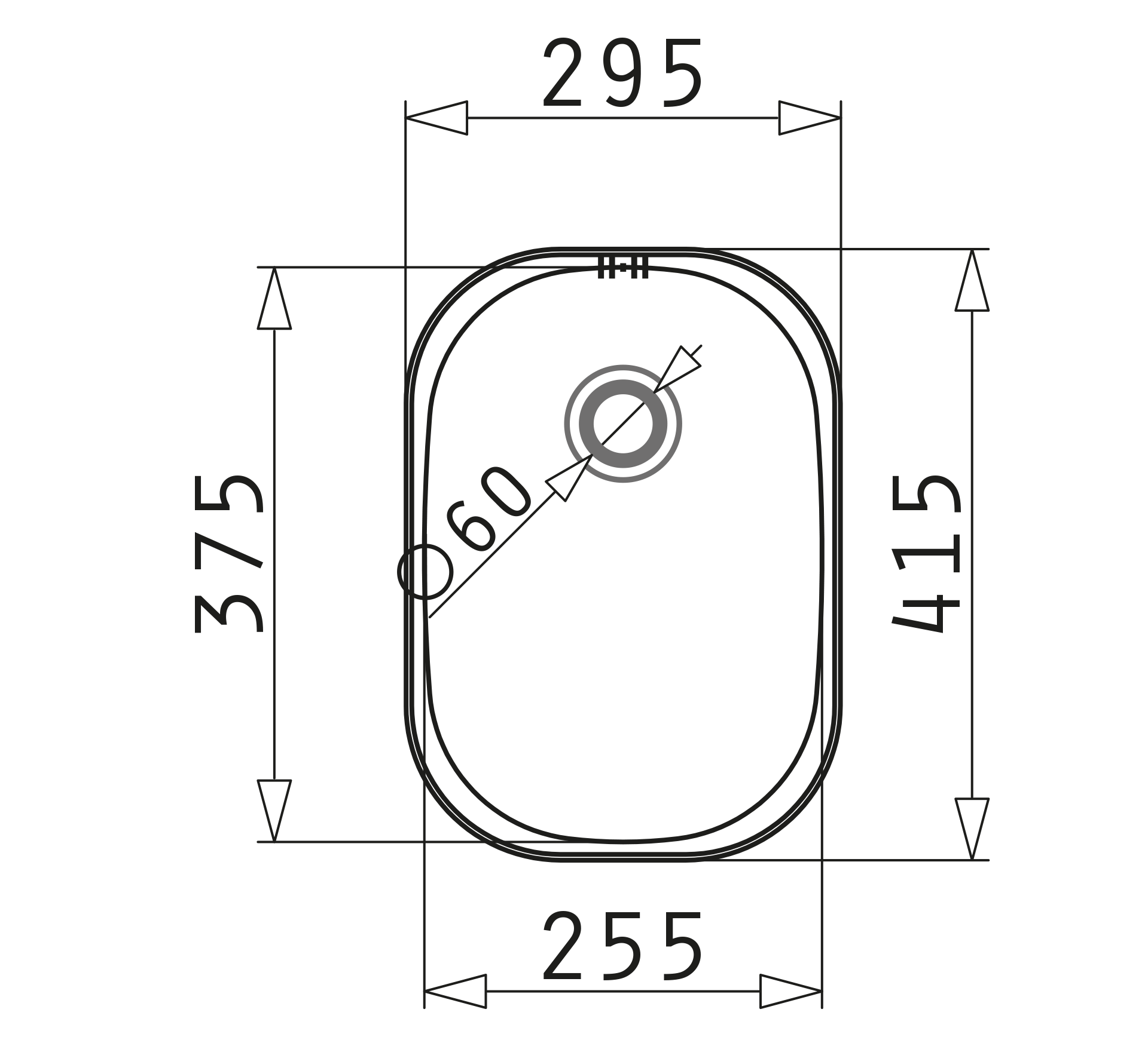 Pyramis E29 (29,5×41,5) Skizze Maße