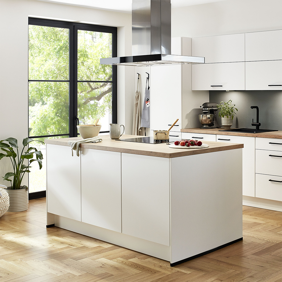 Nobilia Elements Kochinsel mit Arbeitsplatte in 198 Eiche Sierra