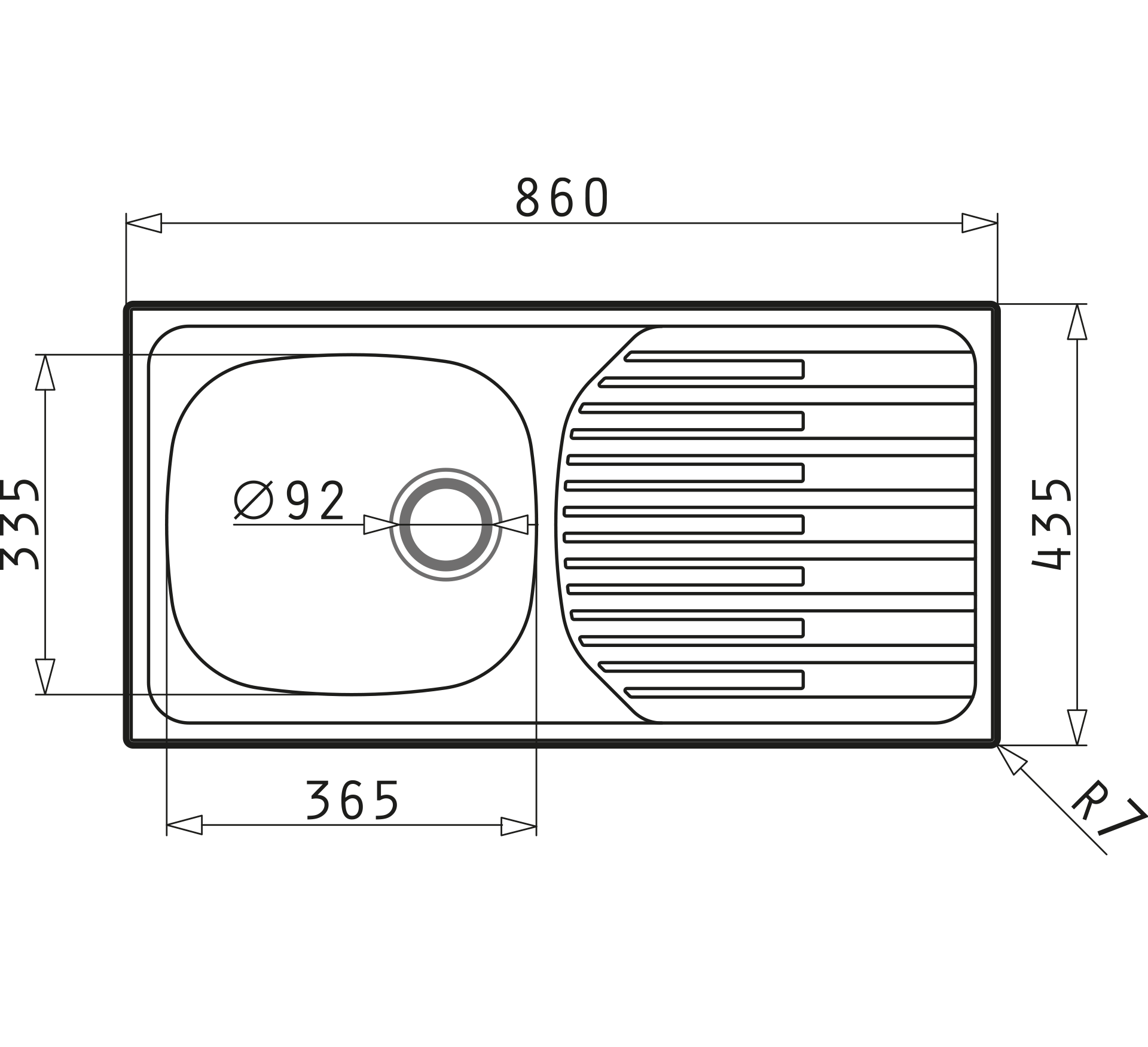 Pyramis ET33 (86×43,5) FORK Skizze Maße