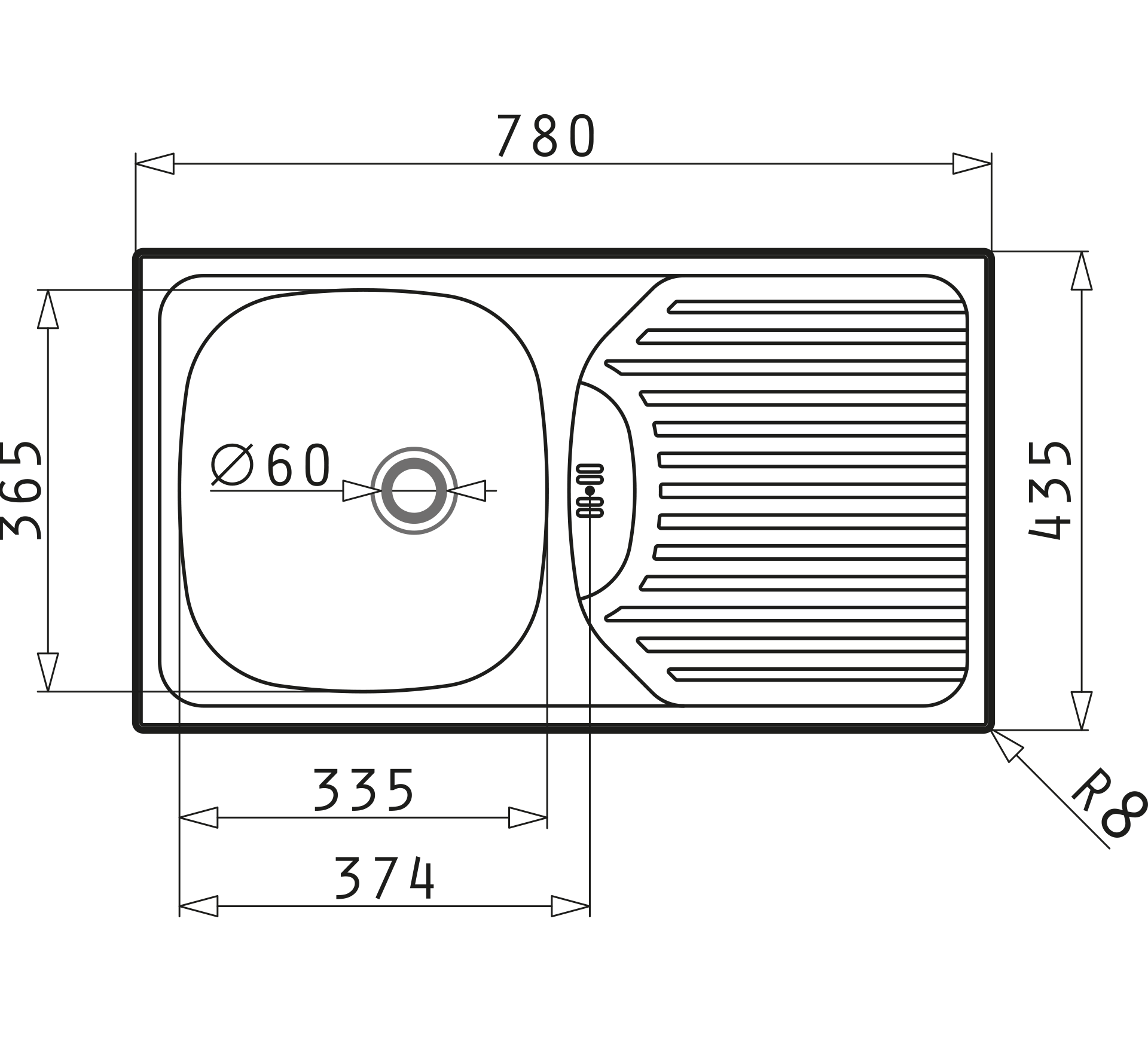 Pyramis ET78 (78×43,5) Skizze Maße
