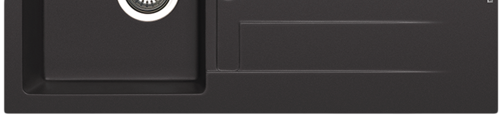 Pyramis Pyragranit Spüle in Graphite Carbon Schwarz mit rundem Sifon