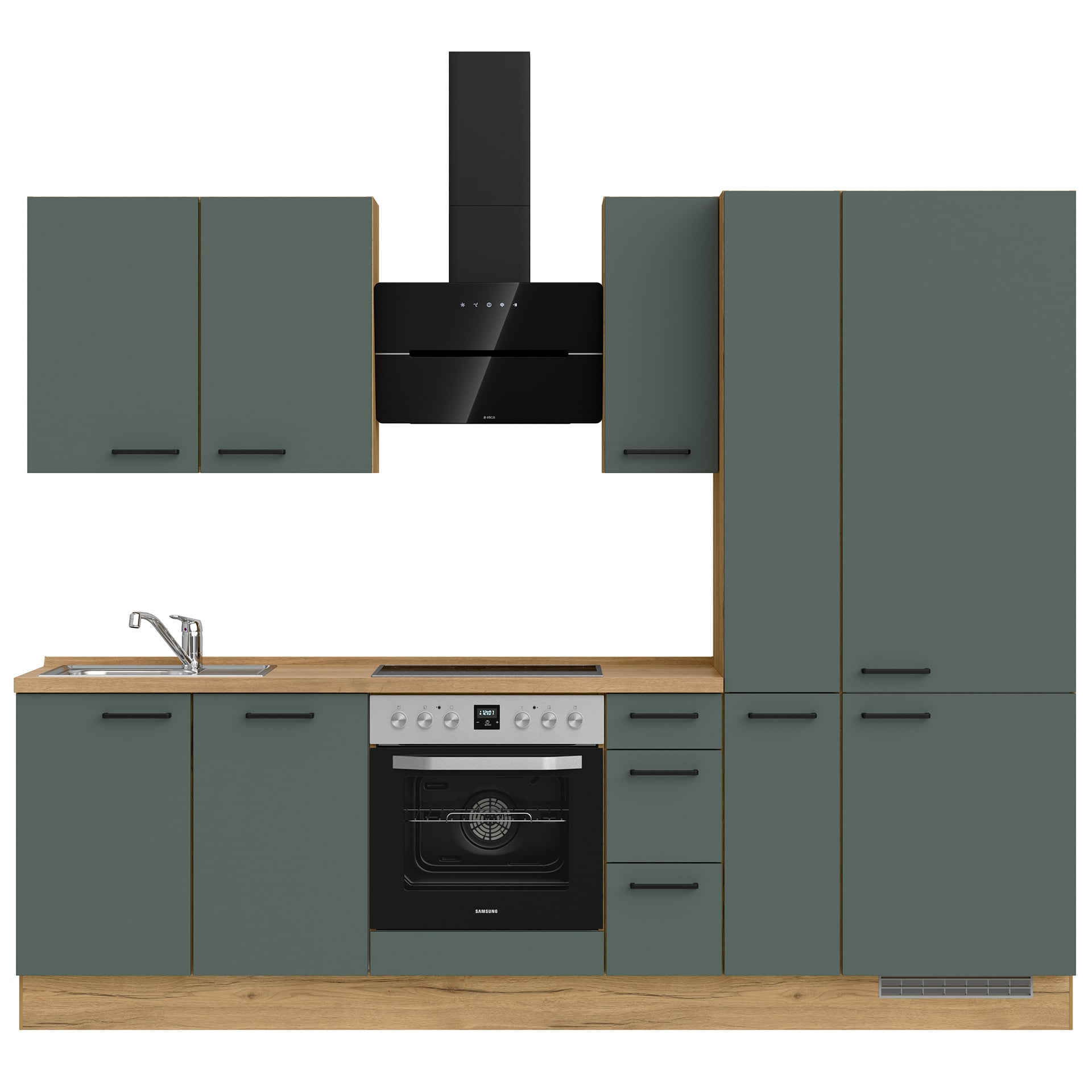 Nobilia Küchenzeile in Lacklaminat 964 Mineralgrün Easytouch