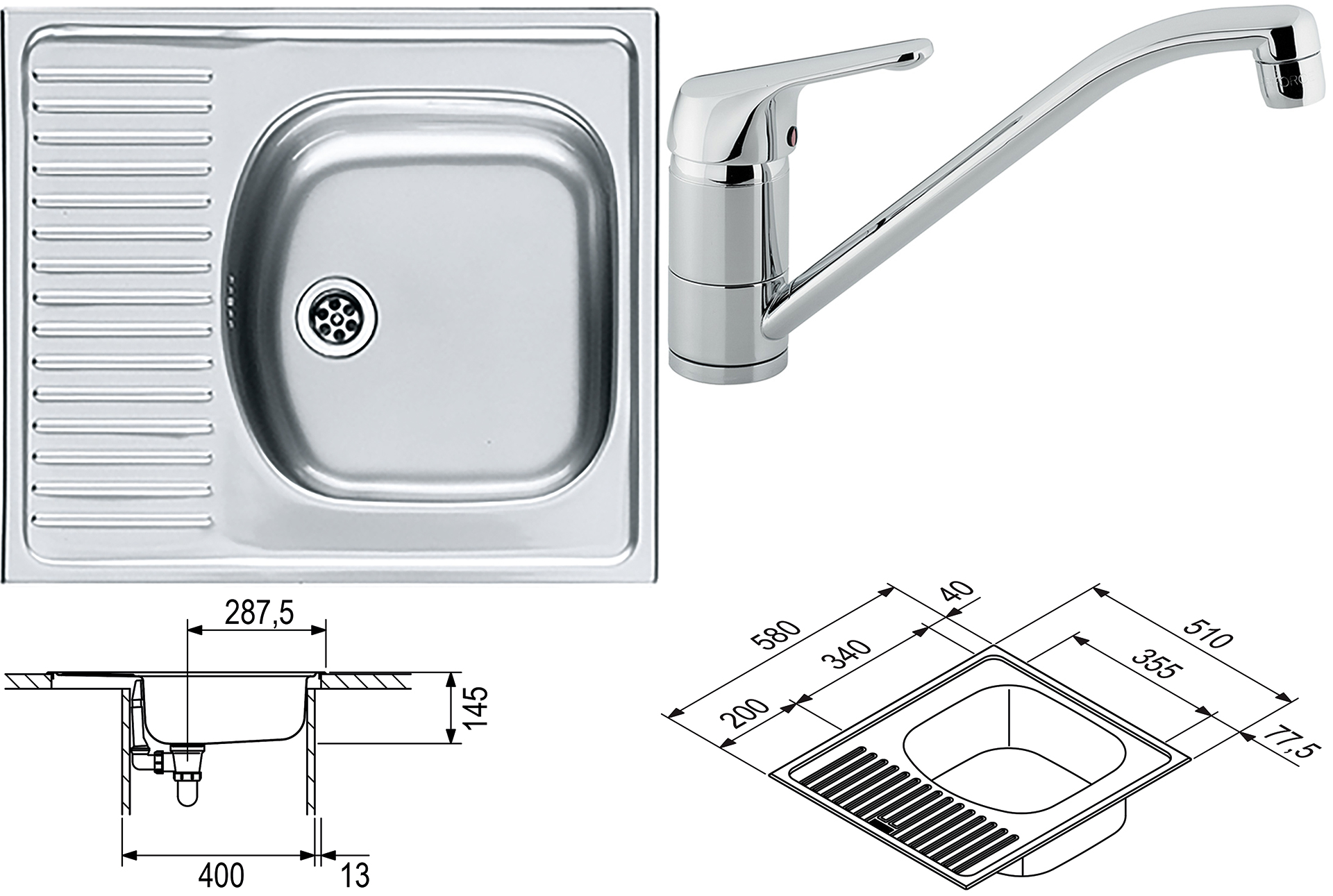 Einbauspüle & Hochdruck-Mischbatterie