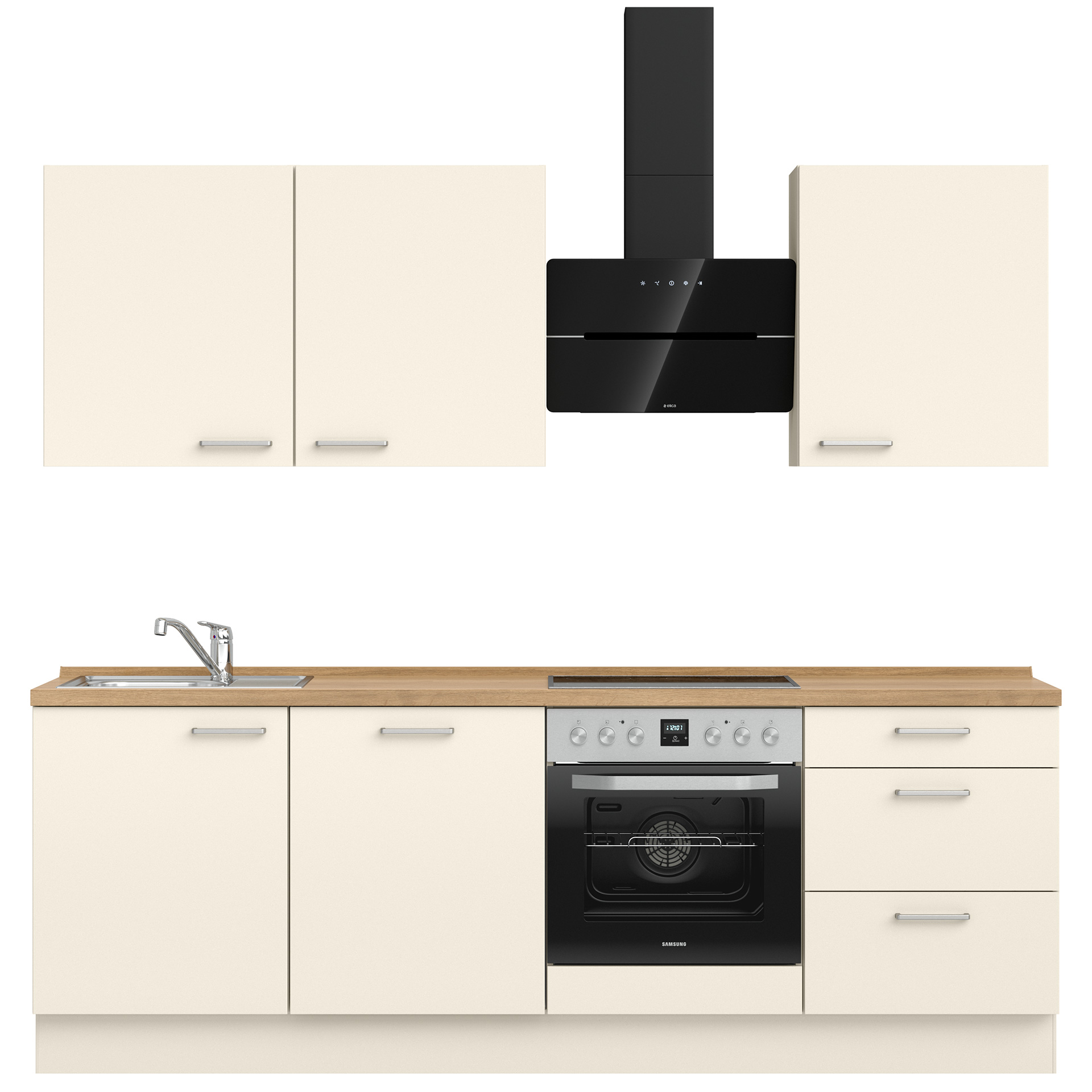 Nobilia Küchenzeile in Frontarbe 336 Lacklaminat Magnolia supermatt