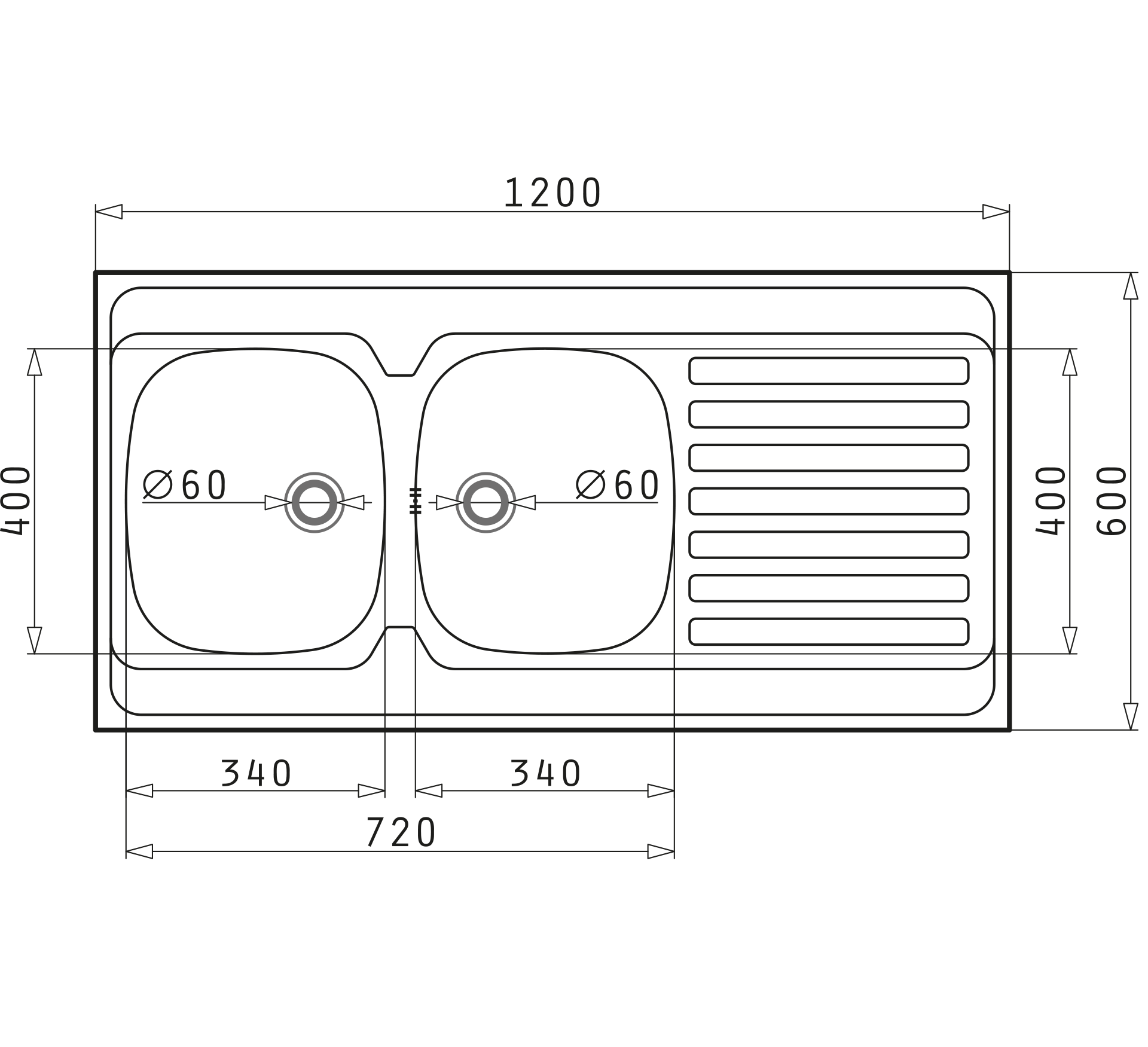 Pyramis INTERNATIONAL (120×60) 2B 1D Skizze Maße