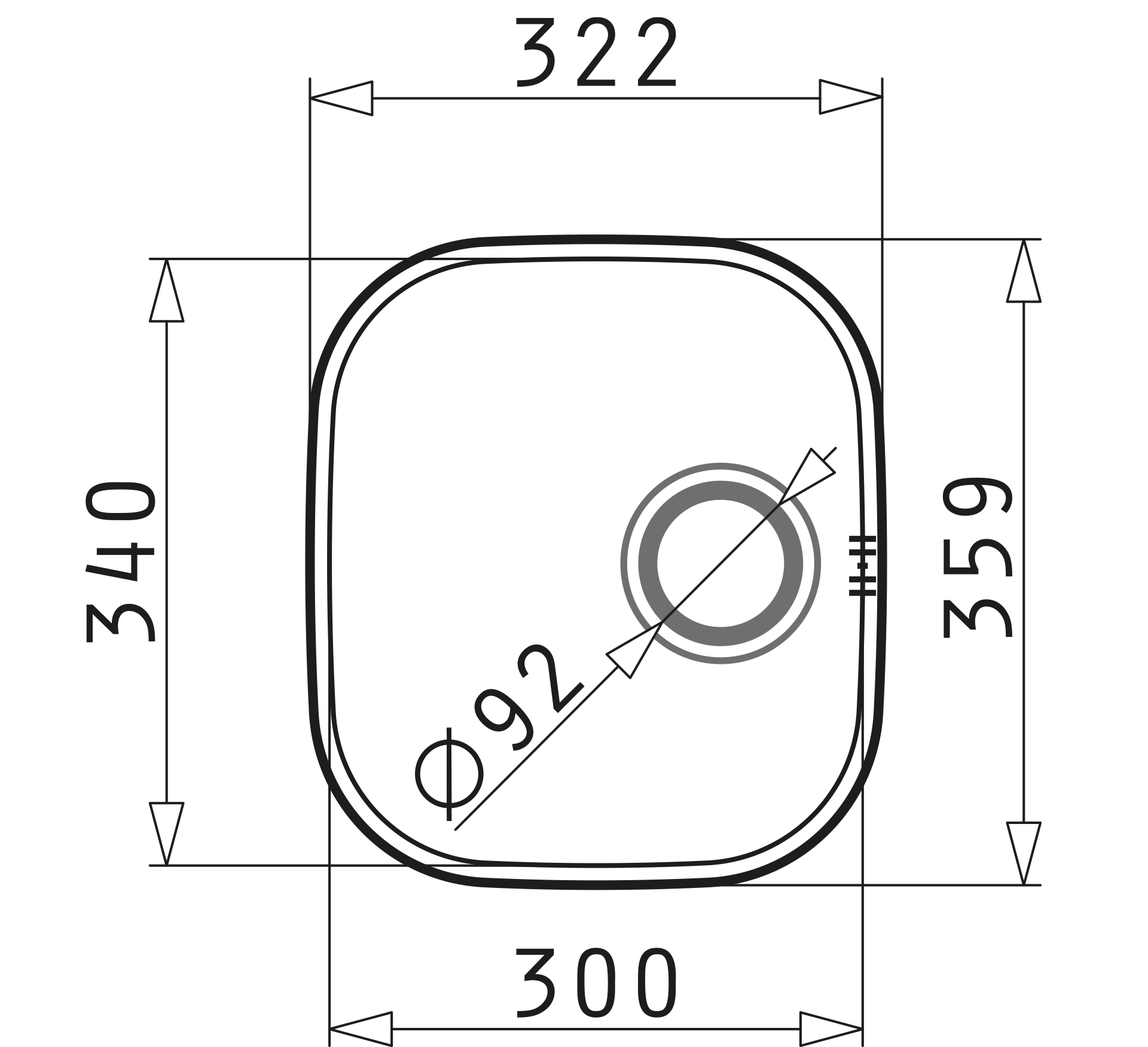 Pyramis IRIS (30×34) 1B Skizze Maße