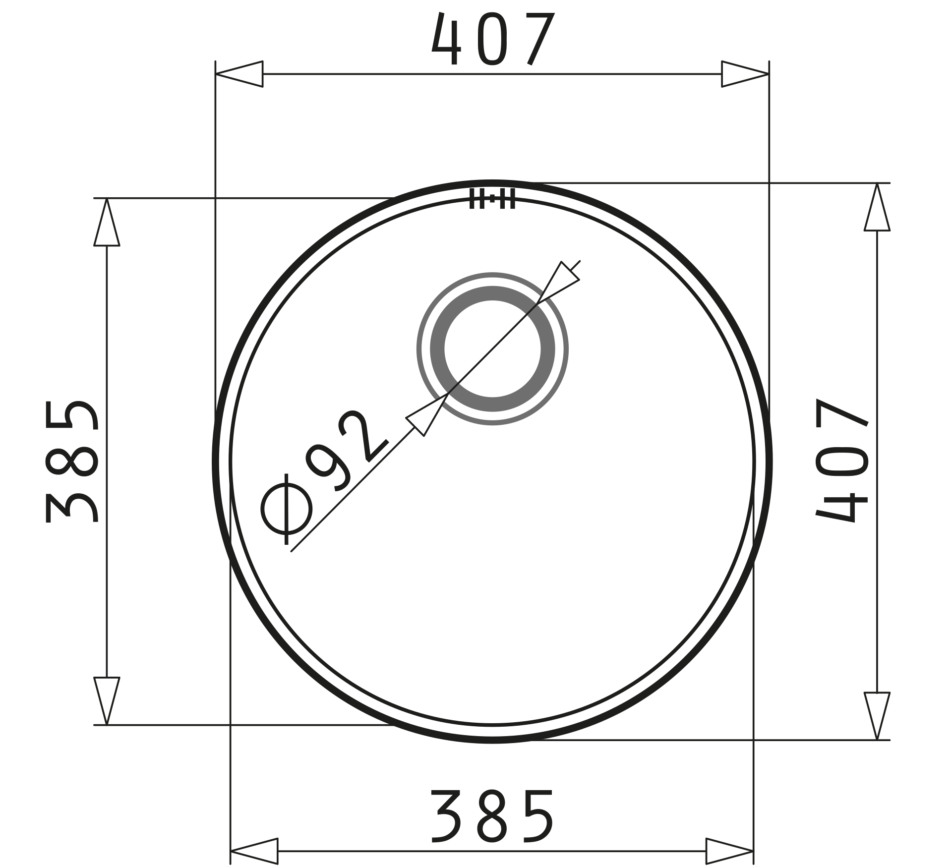 Pyramis IRIS (∅38,5×15) 1B Skizze Maße