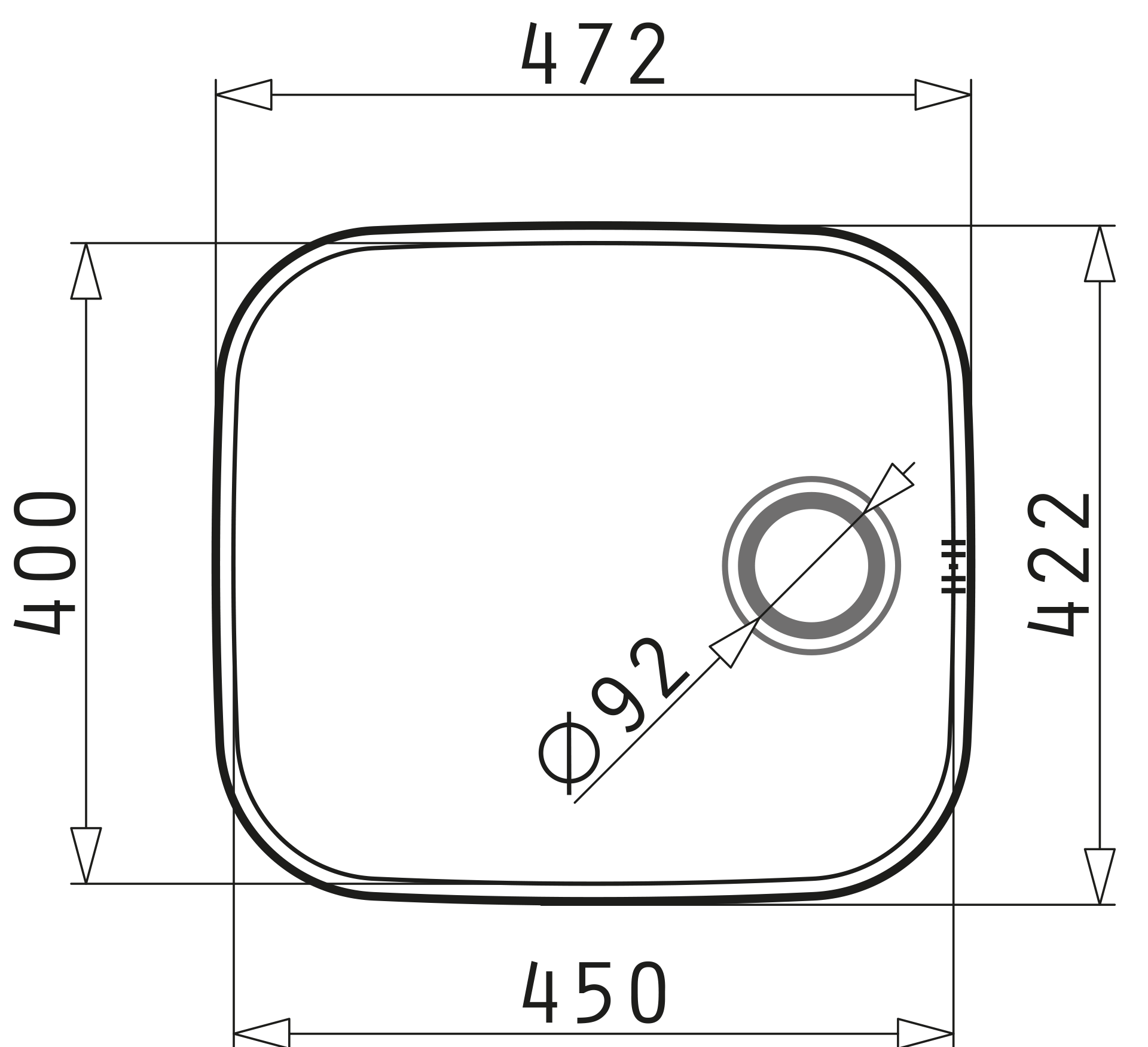 Pyramis IRIS (45×40) 1B Skizze Maße