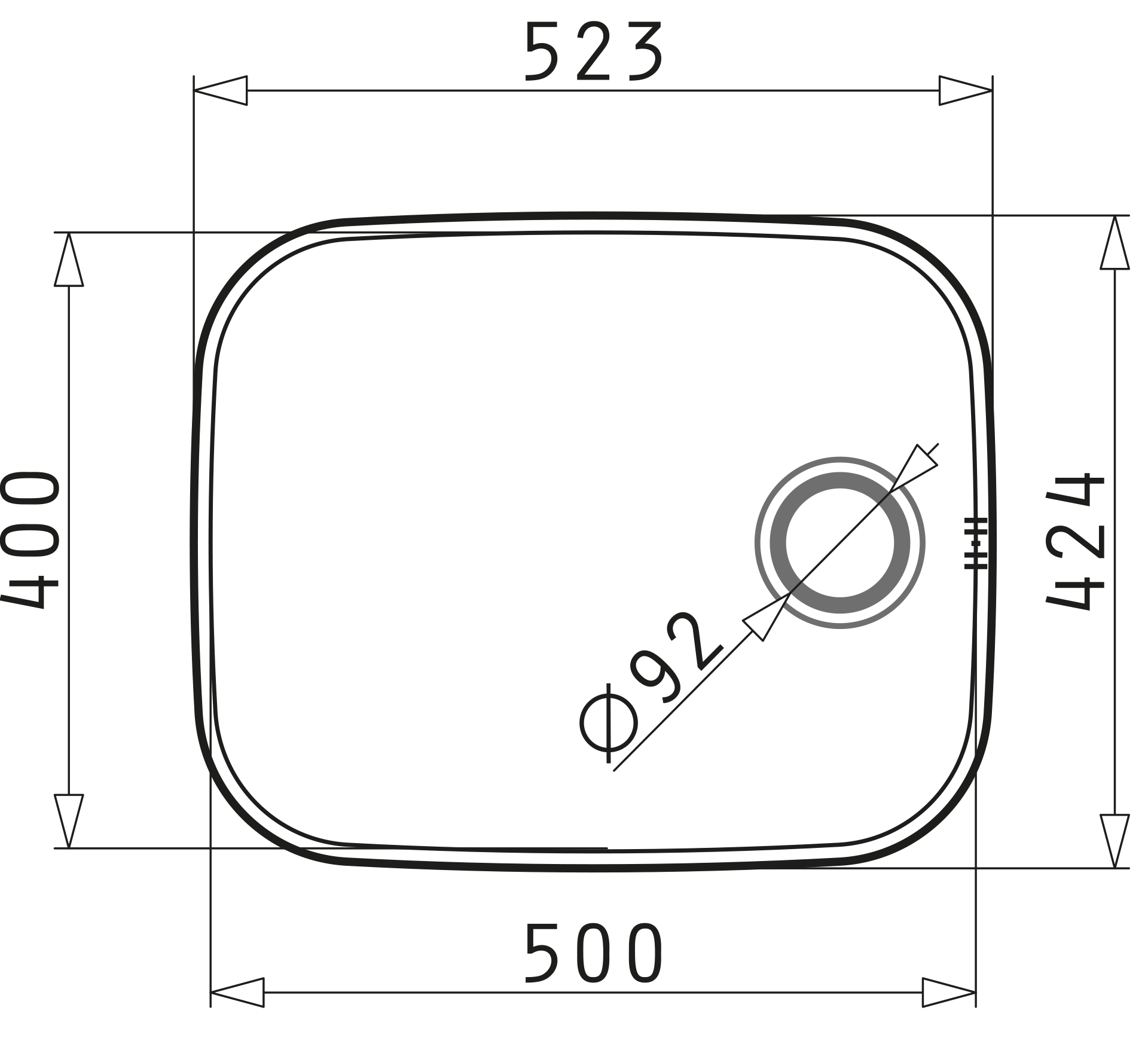 Pyramis IRIS (50×40) 1B Skizze Maße