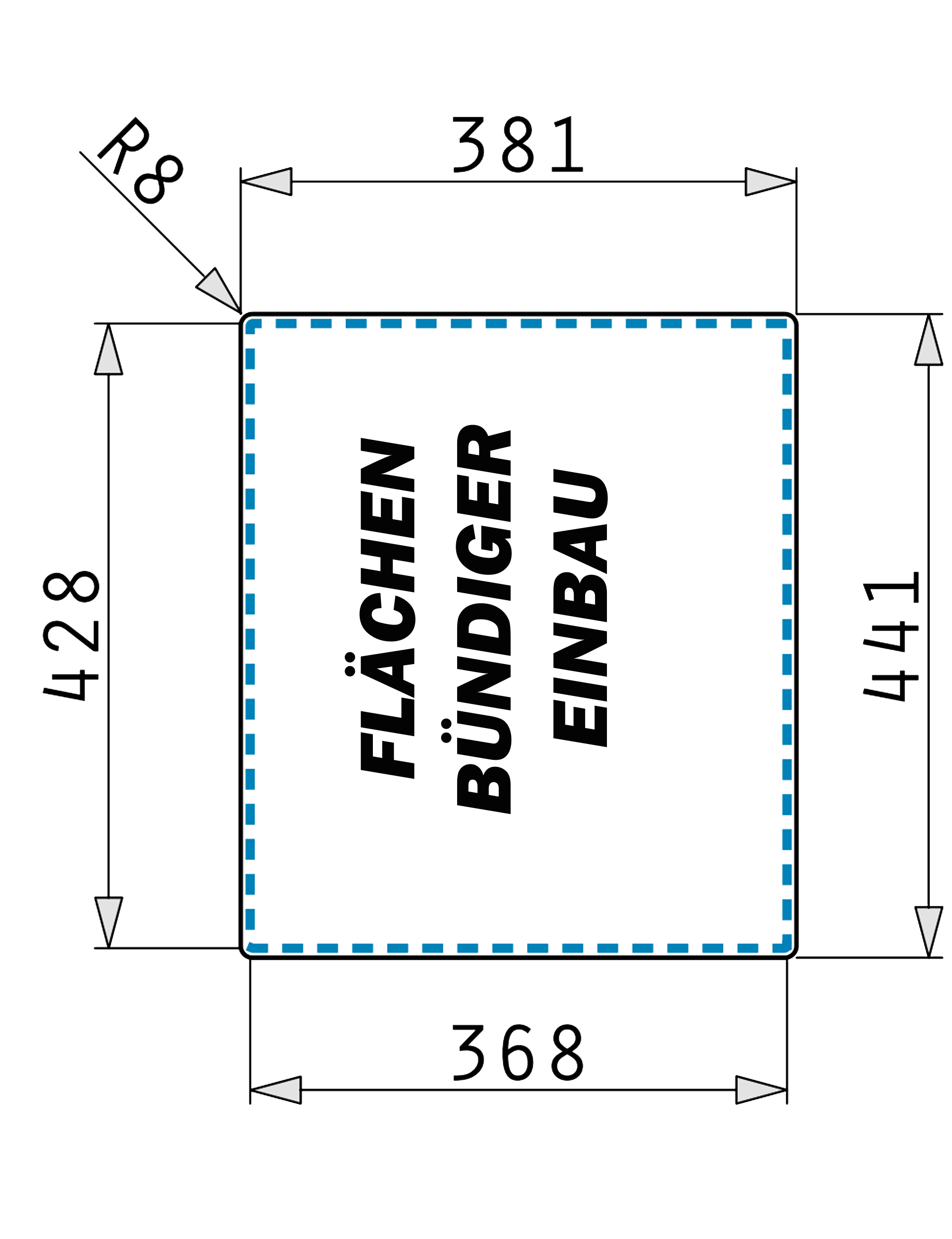 Pyramis LUME (34×40) 1B Skizze Flächenbündig