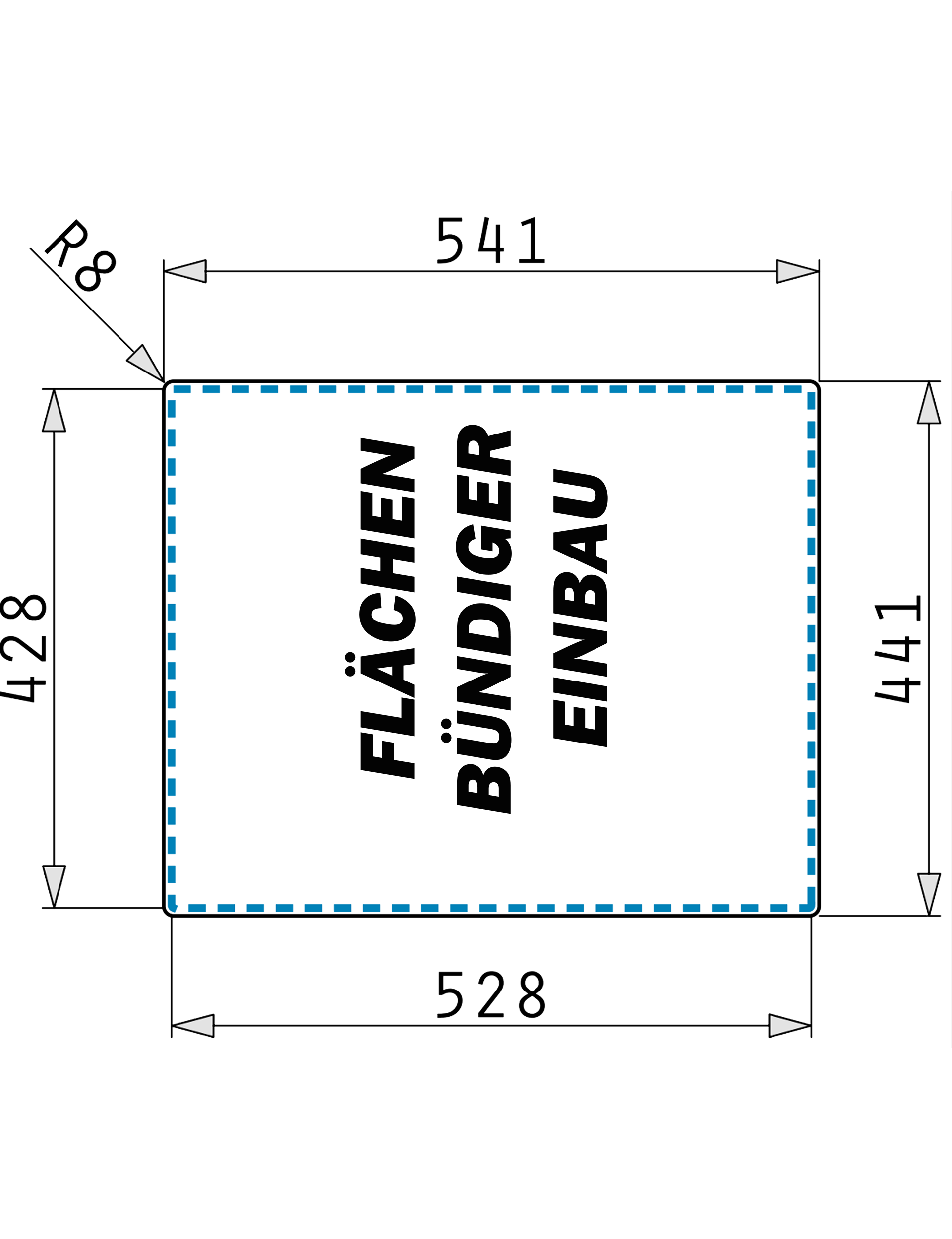 Pyramis LUME (50×40) 1B Skizze Flächenbündig