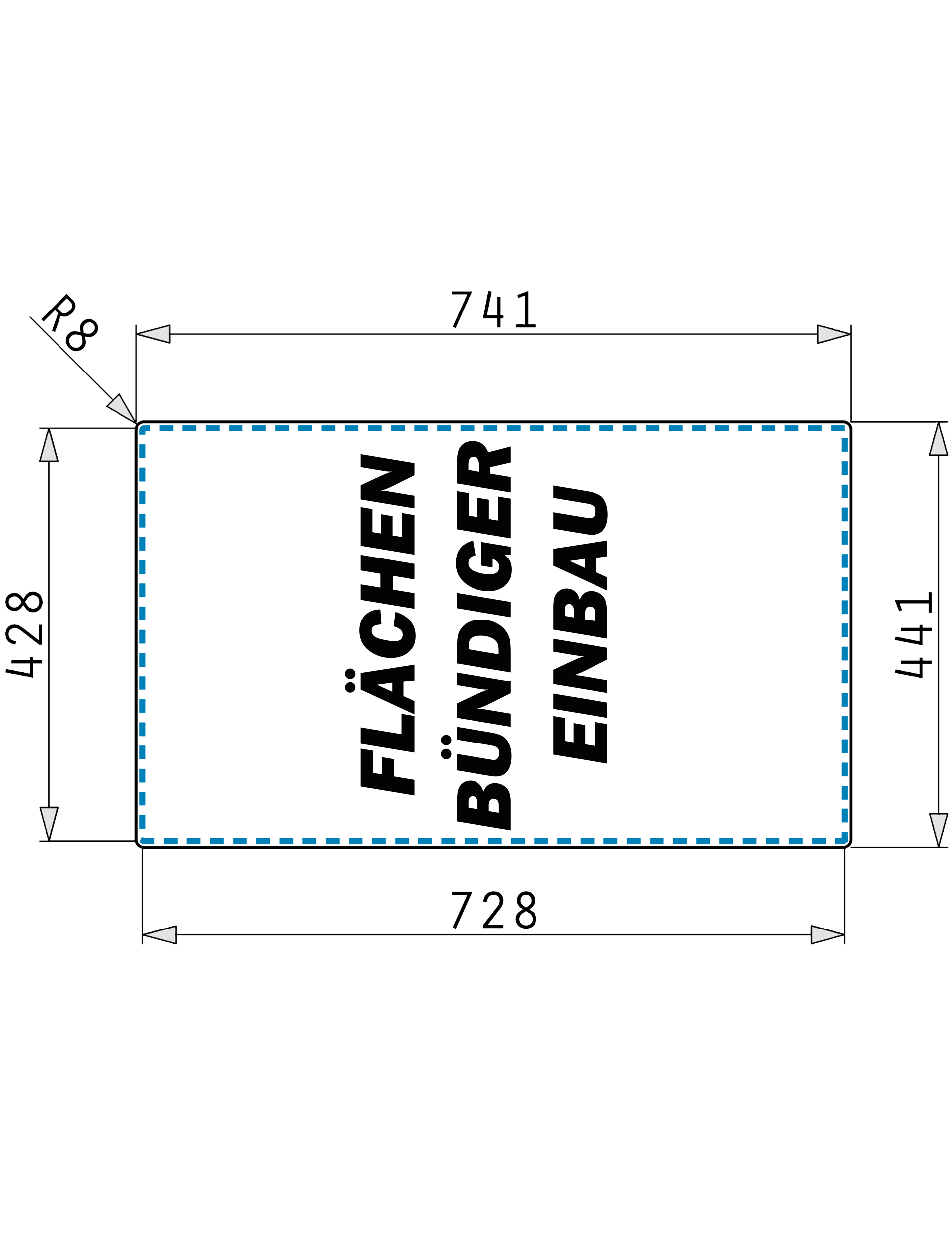 Pyramis LUME (70×40) 1B Skizze Flächenbündig
