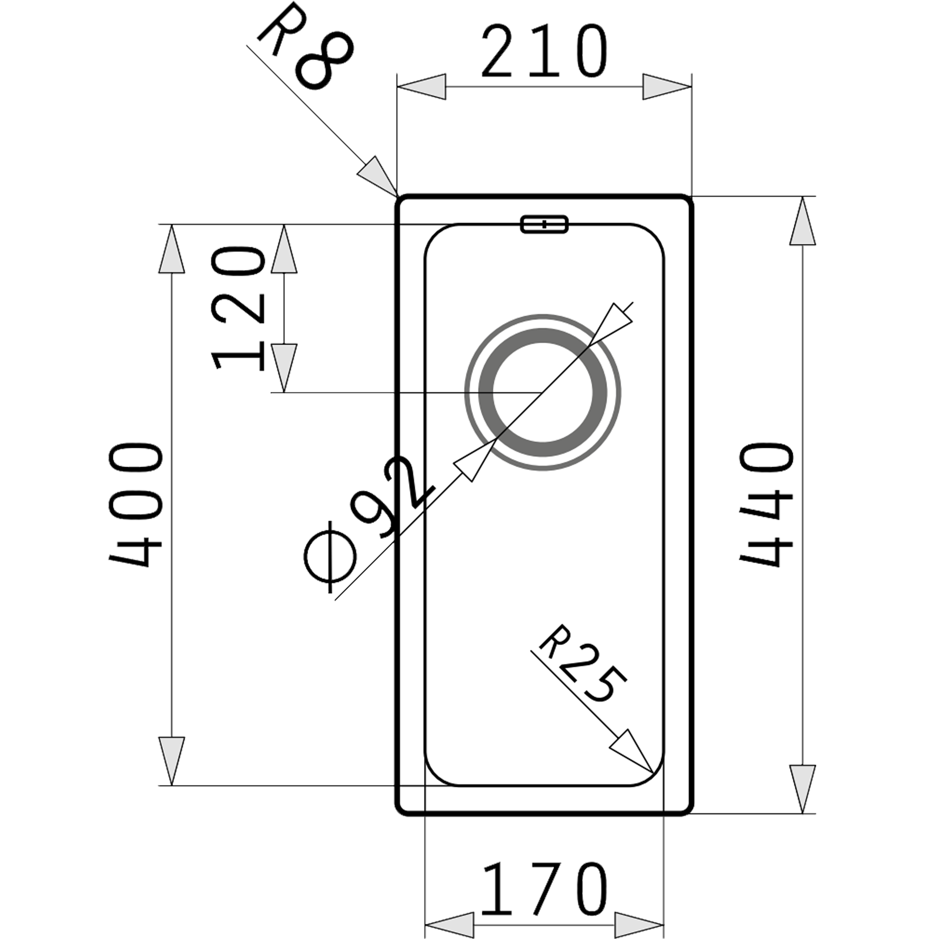Pyramis LYDIA (17×40) 1B Skizze Maße