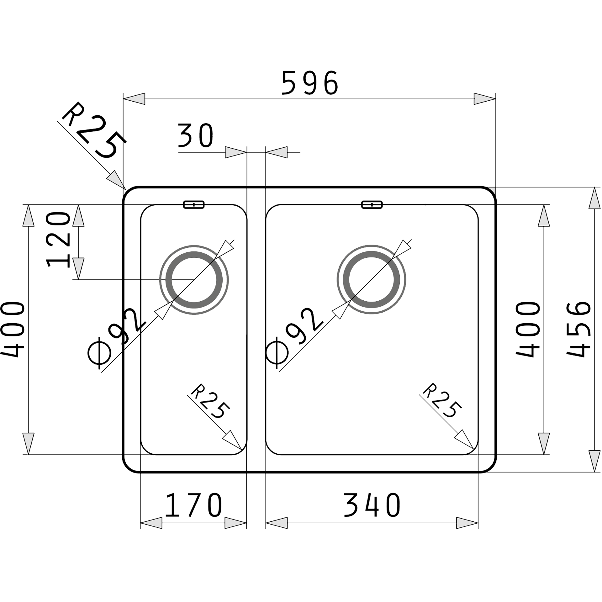 Pyramis LYDIA (60×46) 1 1/2B RH Skizze Maße