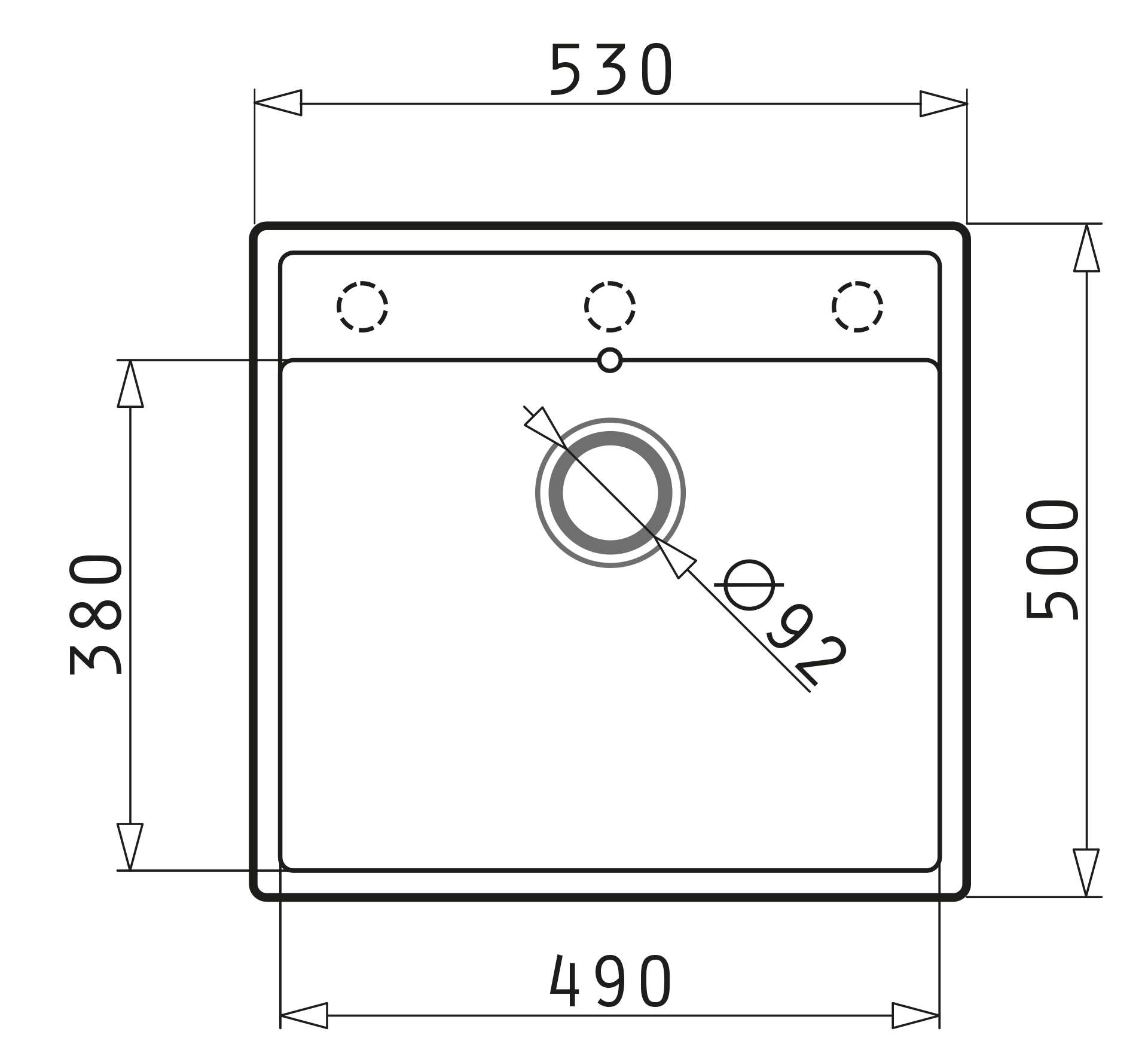 Pyramis CAMEA (53×50) 1B Skizze Maße