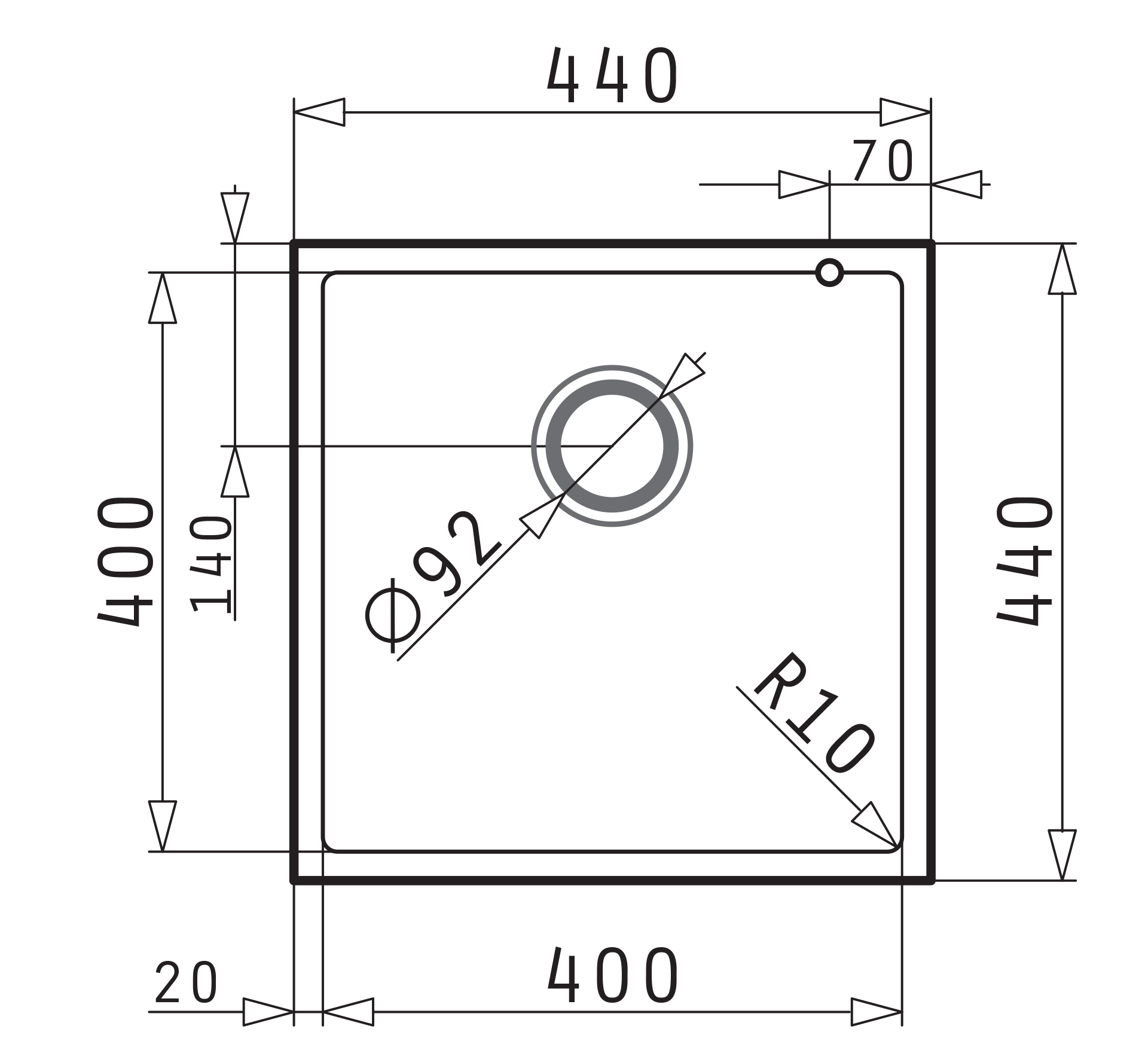Pyramis TETRAGON (40×40) 1B Skizze Masse